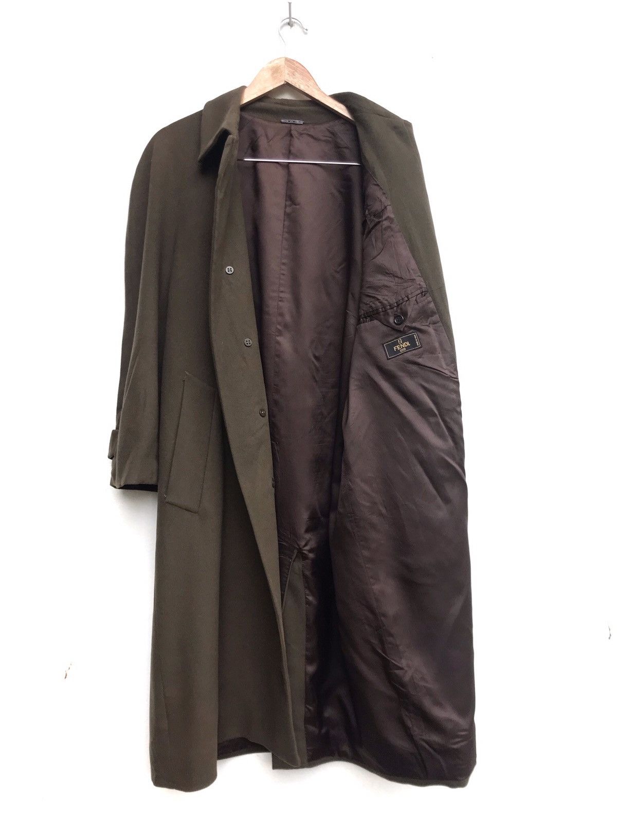 Fendi Vintage Made in Italy Fendi Wool Long Coat Overcoat Size US M / EU 48-50 / 2 - 2 Thumbnail