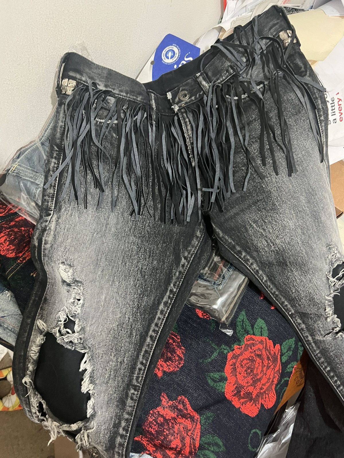 Kapital Kapital Peace tasseled fringe studded denim size 28 Size US 28 / EU 44 - 2 Thumbnail