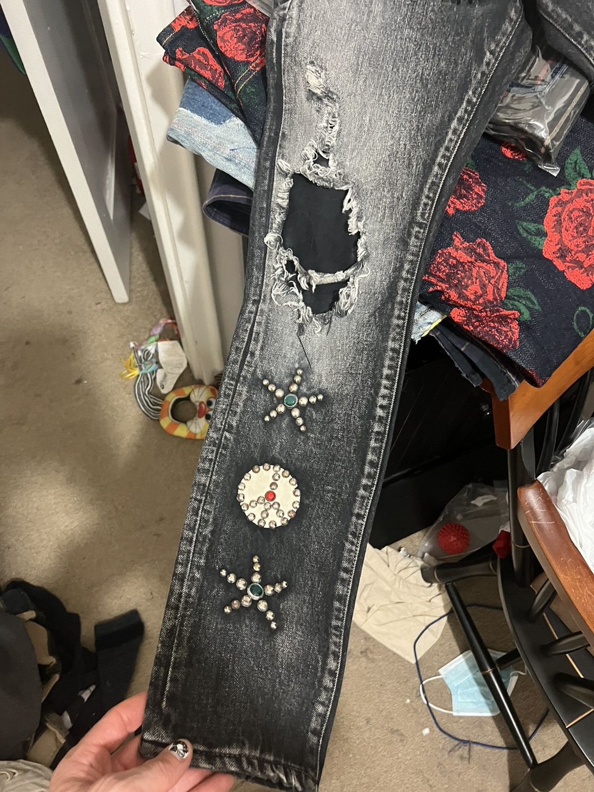 Kapital Kapital Peace tasseled fringe studded denim size 28 Size US 28 / EU 44 - 5 Thumbnail