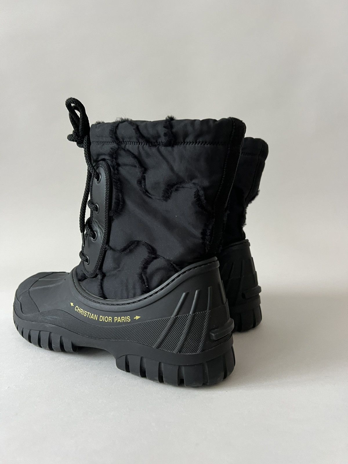 Dior D-Venture Camo Nylon Rubber Lace Up Boots