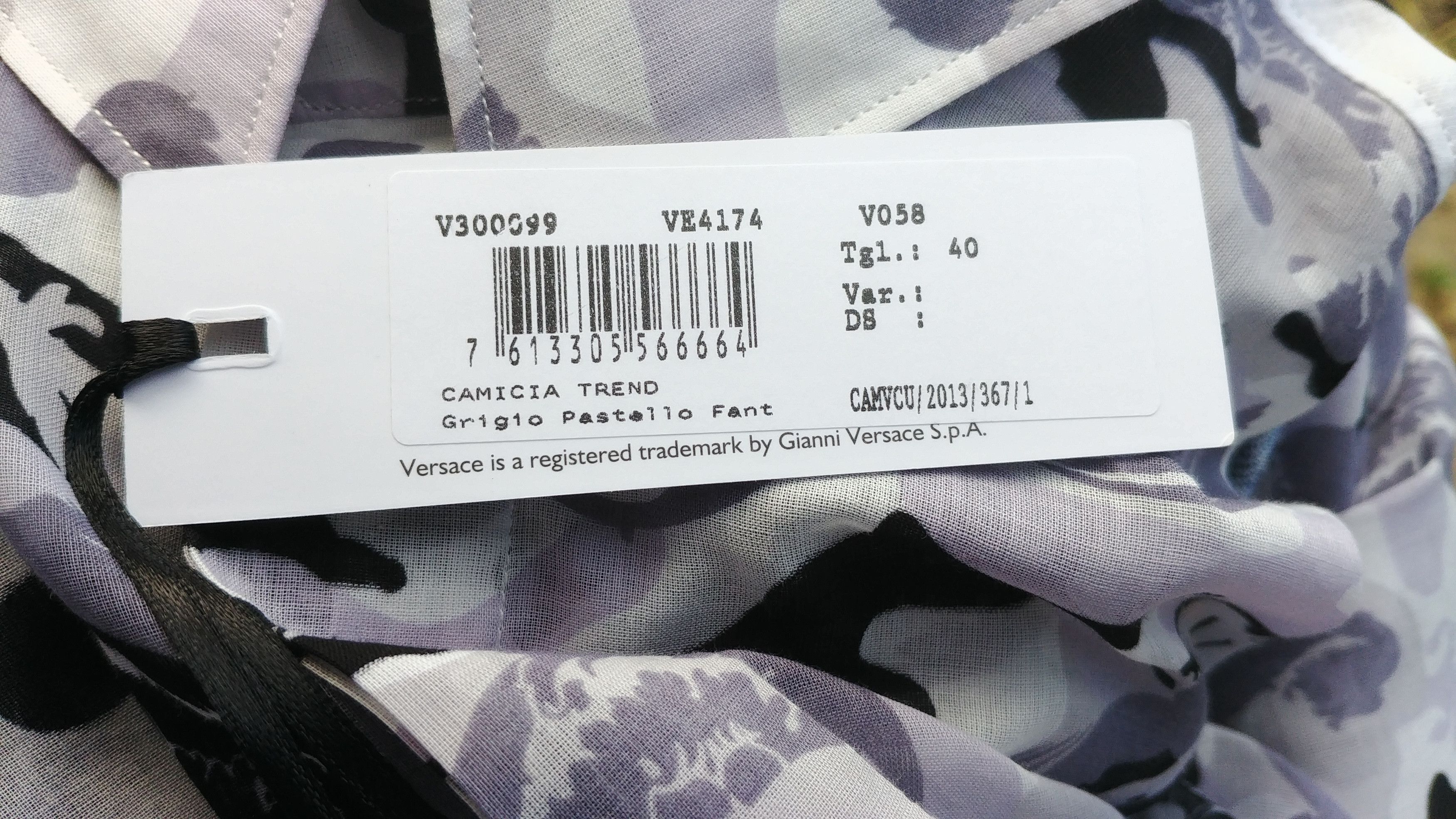 Versace Versace Collection Grey Camo Fantasia Baroque Cotton Shirt Size US S / EU 44-46 / 1 - 12 Thumbnail