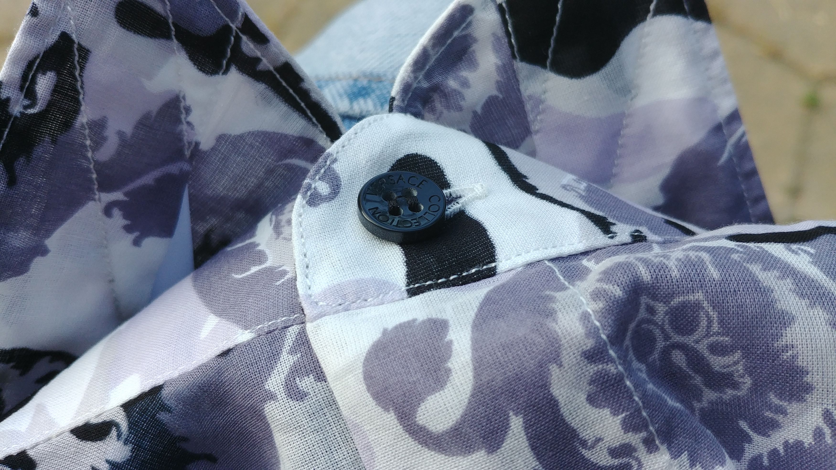 Versace Versace Collection Grey Camo Fantasia Baroque Cotton Shirt Size US S / EU 44-46 / 1 - 10 Thumbnail