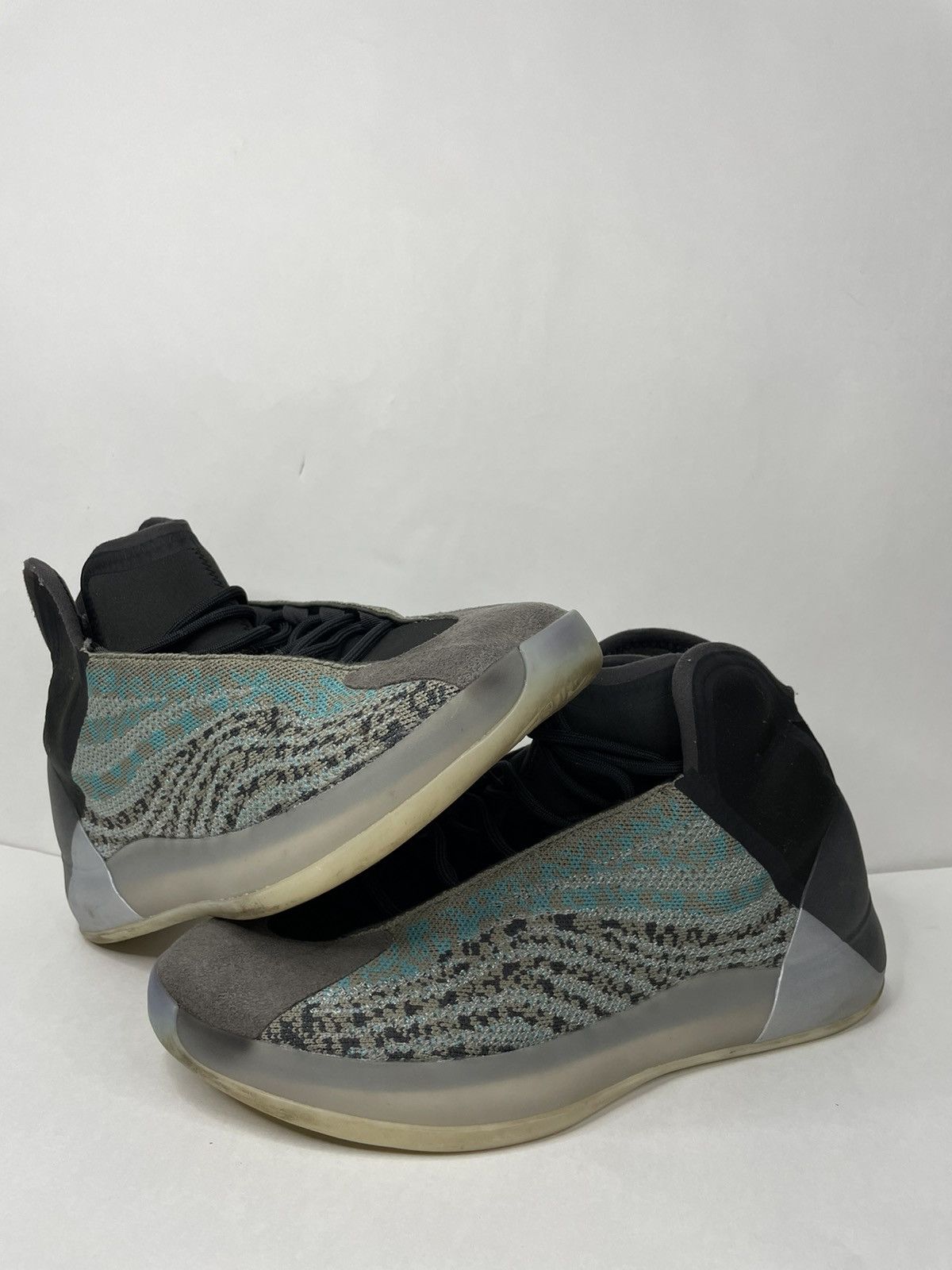 image of Adidas Yeezy Quantum Teal Blue Shoes in Grey, Men's (Size 12)