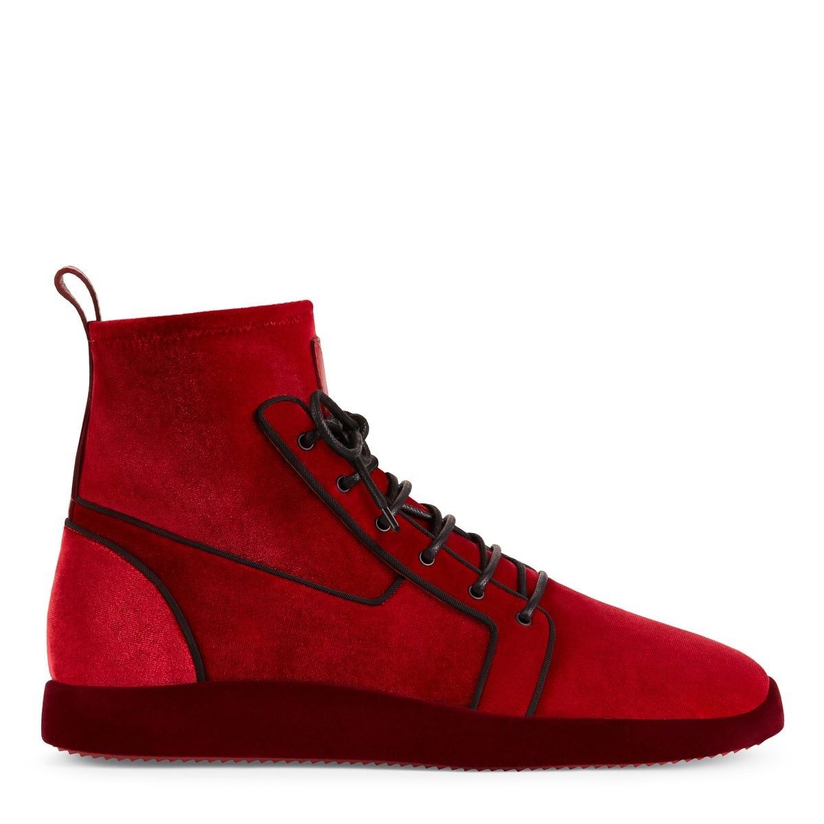 Giuseppe Zanotti $895 GIUSEPPE ZANOTTI Red Velvet Singles High Top Sneakers Size US 8 / EU 41 - 2 Thumbnail