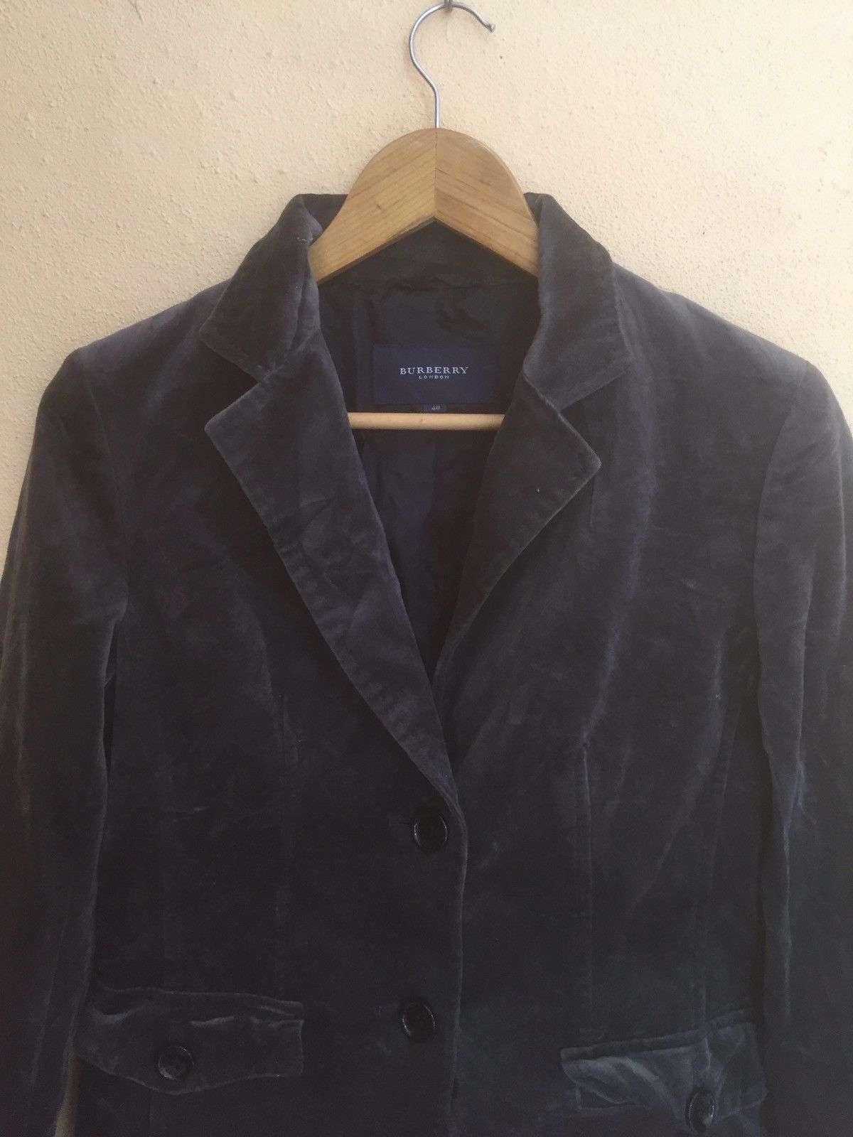 Burberry RARE BURBERRY LONDON VELVET JACKET COAT CORDUROY FOR WOMEN Size S / US 4 / IT 40 - 2 Thumbnail