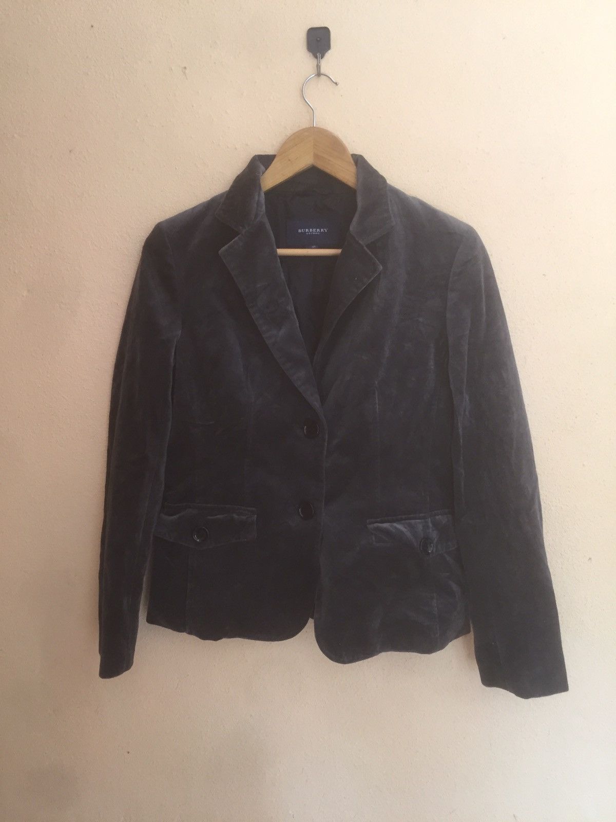 Burberry RARE BURBERRY LONDON VELVET JACKET COAT CORDUROY FOR WOMEN Size S / US 4 / IT 40 - 1 Thumbnail