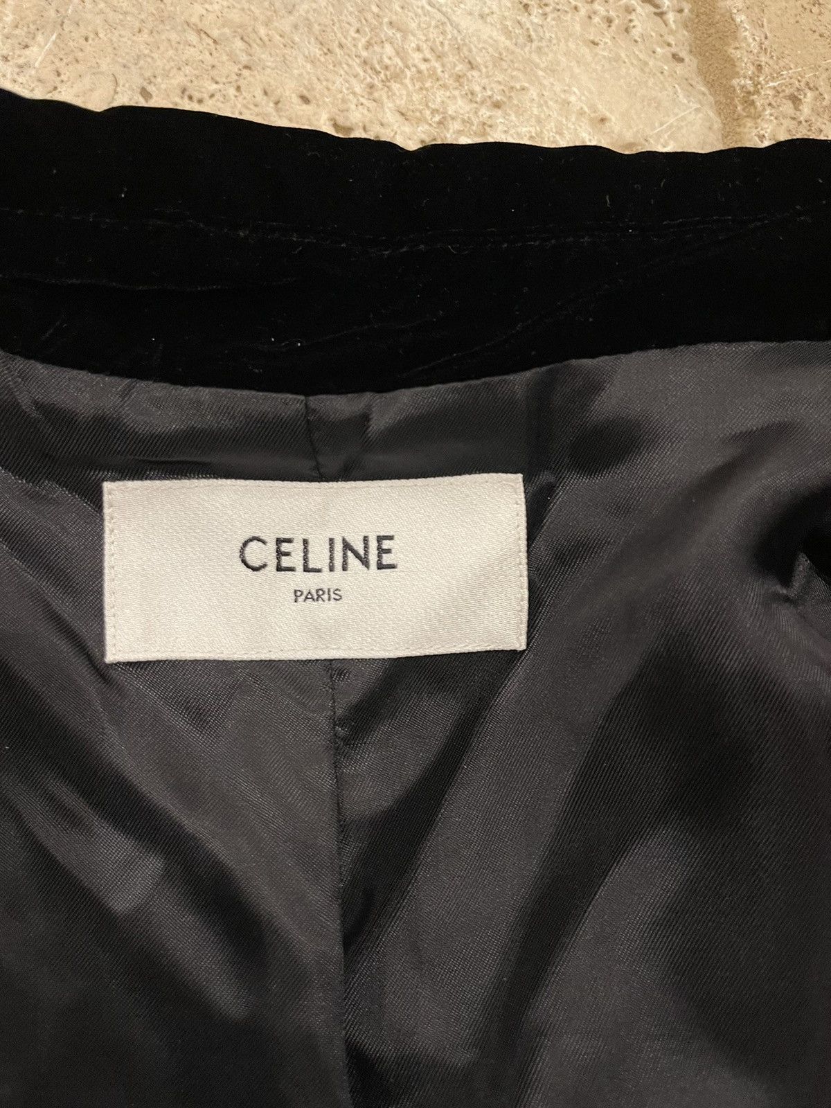 Celine × Hedi Slimane Celine Hedi Slimane Black Velvet Teddy Varsity Jacket RARE Size US XL / EU 56 / 4 - 12 Thumbnail