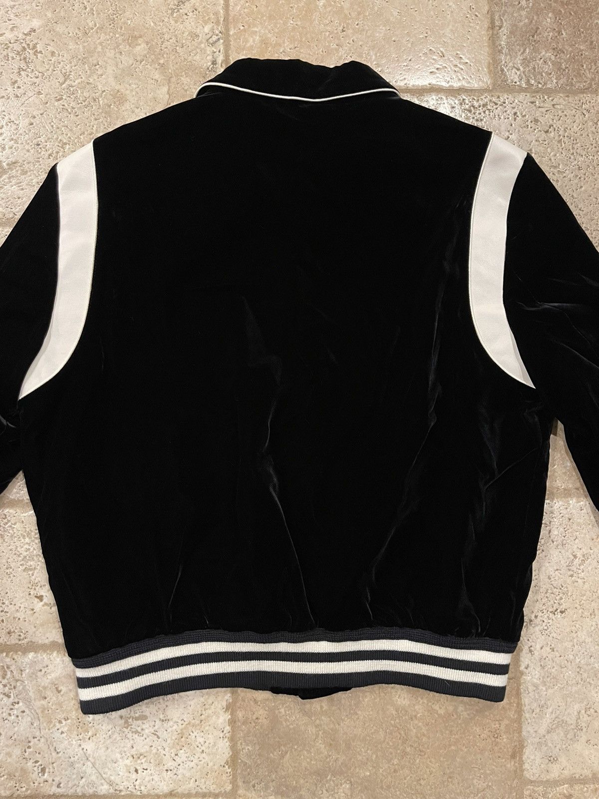 Celine × Hedi Slimane Celine Hedi Slimane Black Velvet Teddy Varsity Jacket RARE Size US XL / EU 56 / 4 - 9 Thumbnail