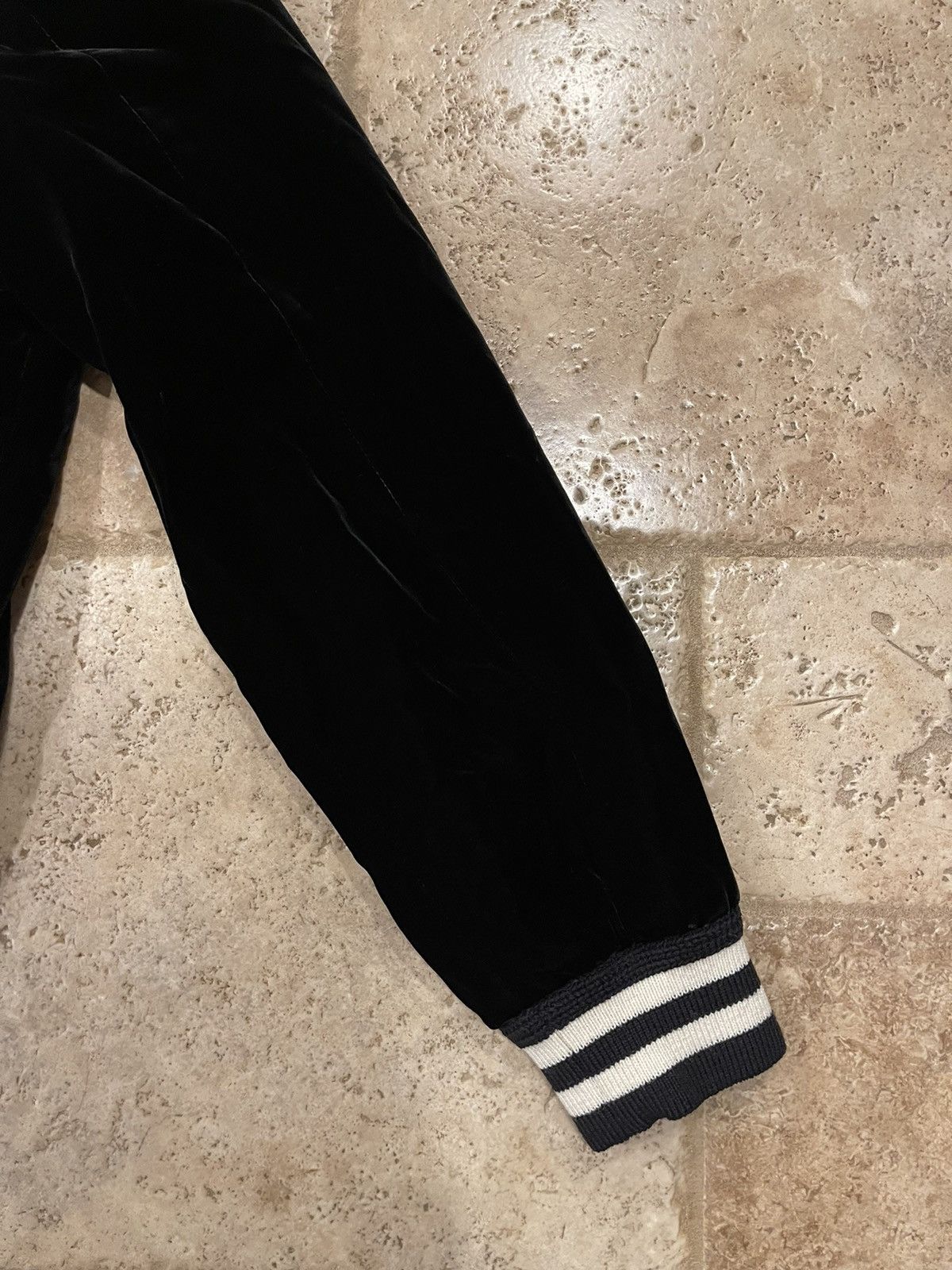 Celine × Hedi Slimane Celine Hedi Slimane Black Velvet Teddy Varsity Jacket RARE Size US XL / EU 56 / 4 - 11 Thumbnail