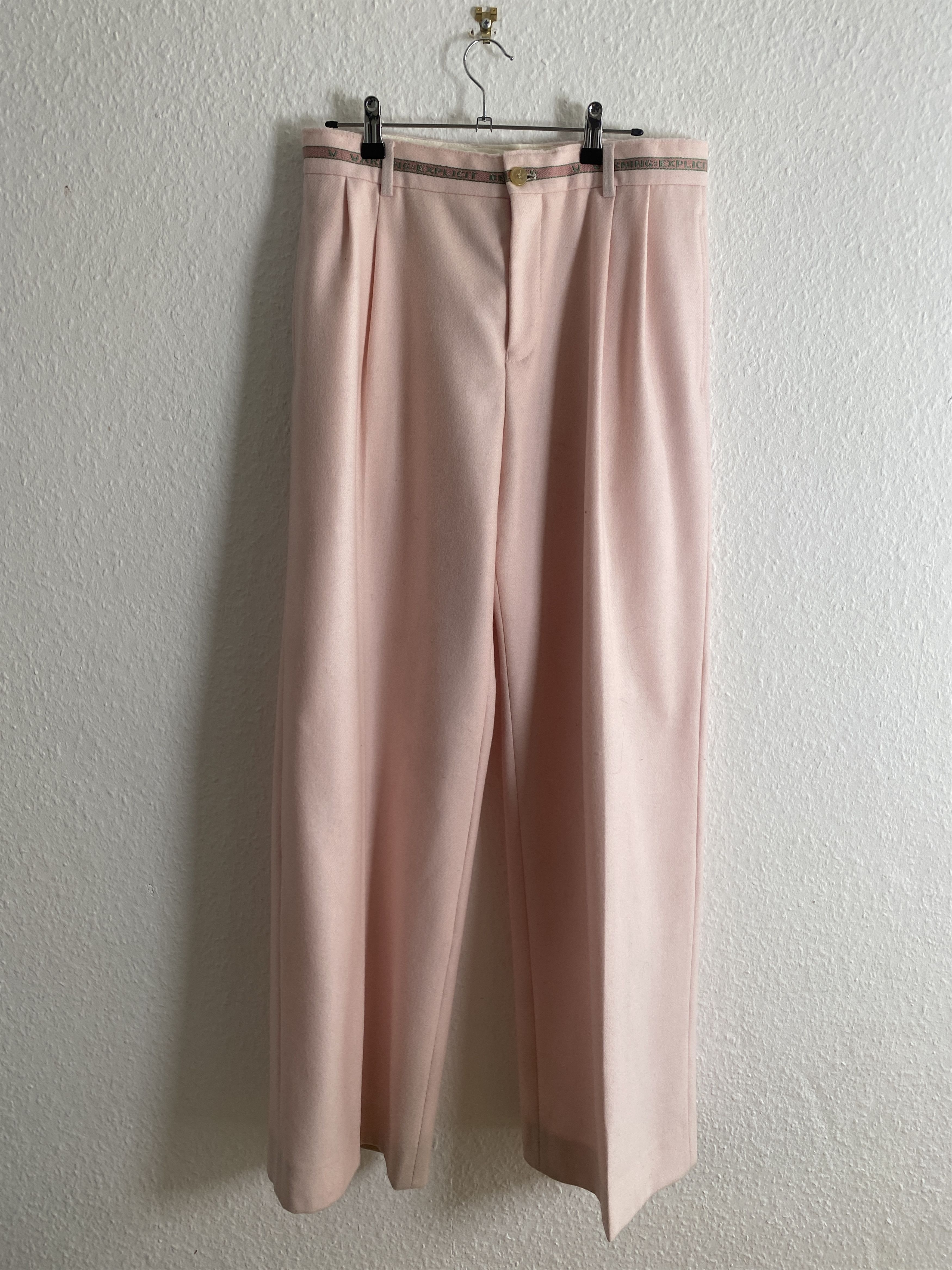 image of Walter Van Beirendonck Cashmere Flared Trousers in Salmon, Men's (Size 32)