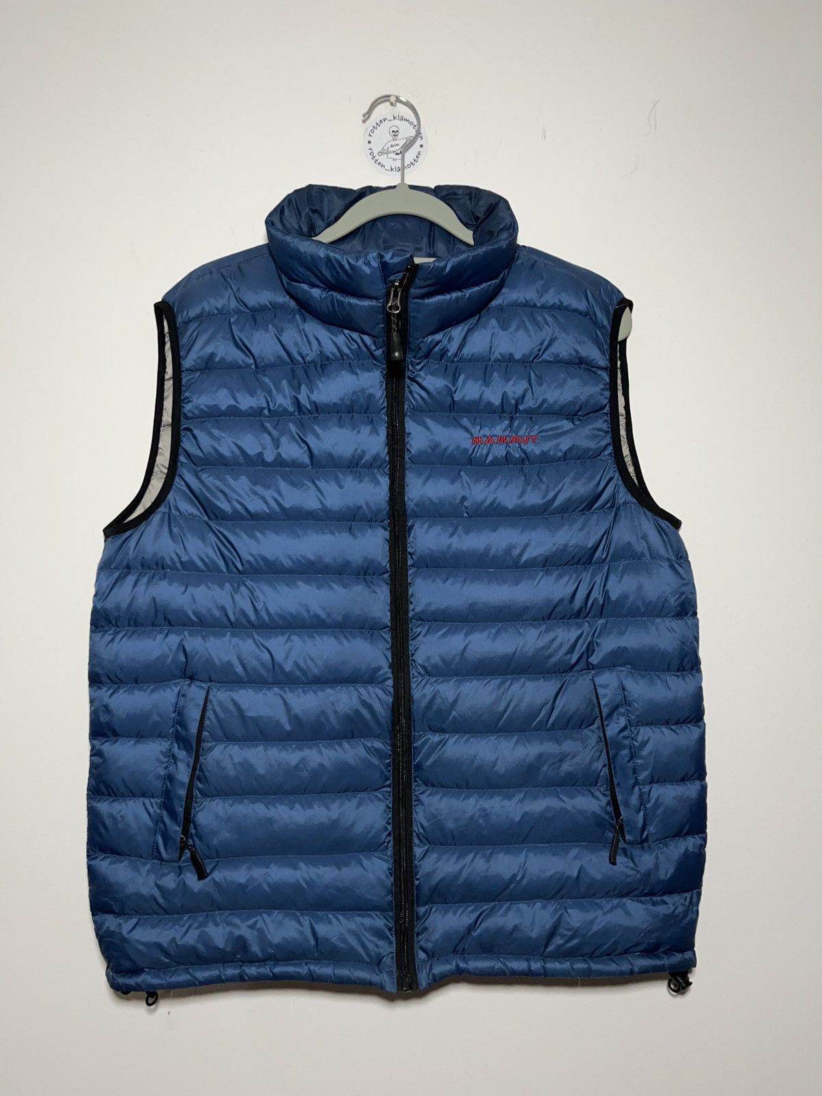 90'S Tri-Mountain Padded Advertising Duck Vest, Men's XL cotton navy blue type Vintage Second Hand