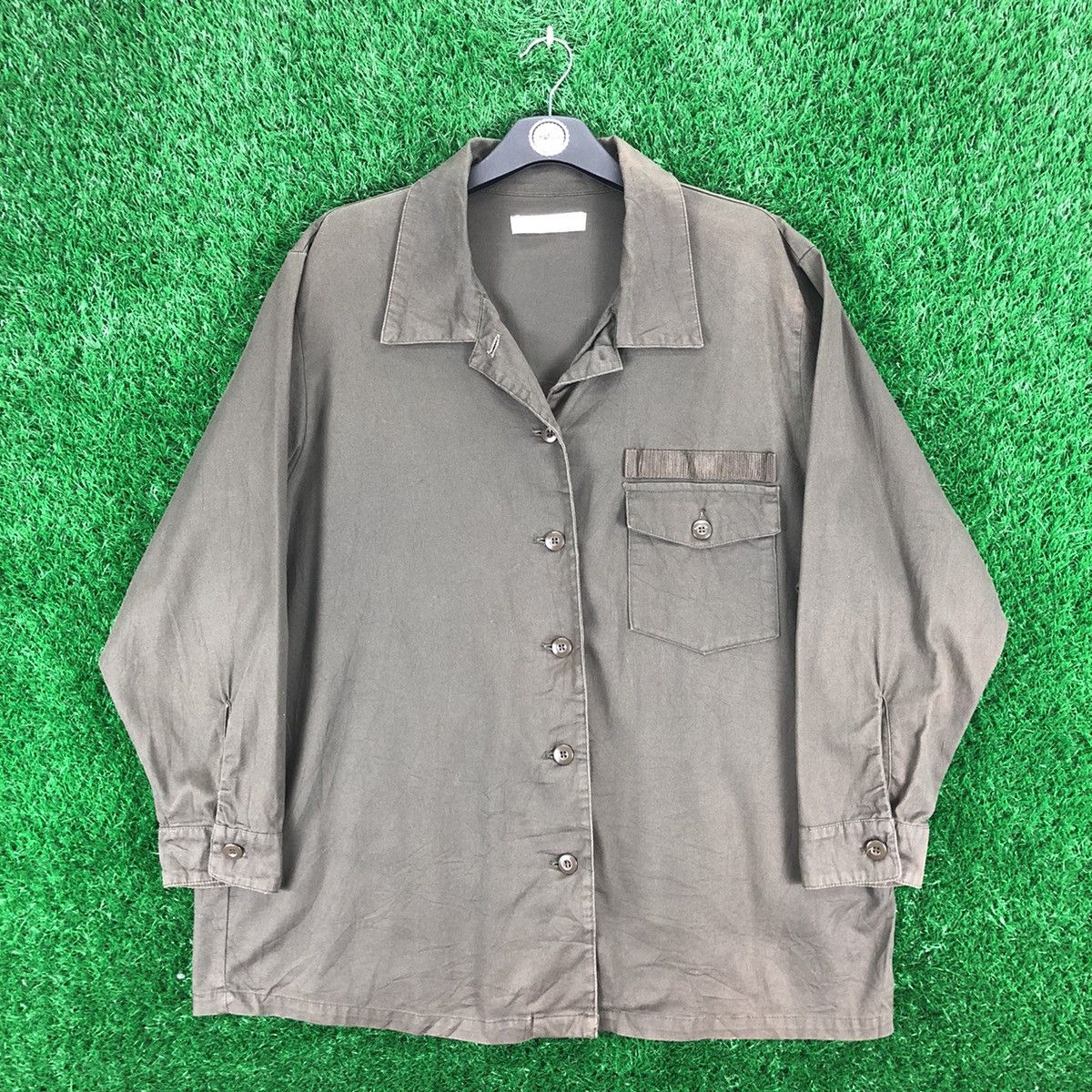 image of OG Military Jacket Style Oversize By Chip Clip in Olive Green, Men's (Size 2XL)