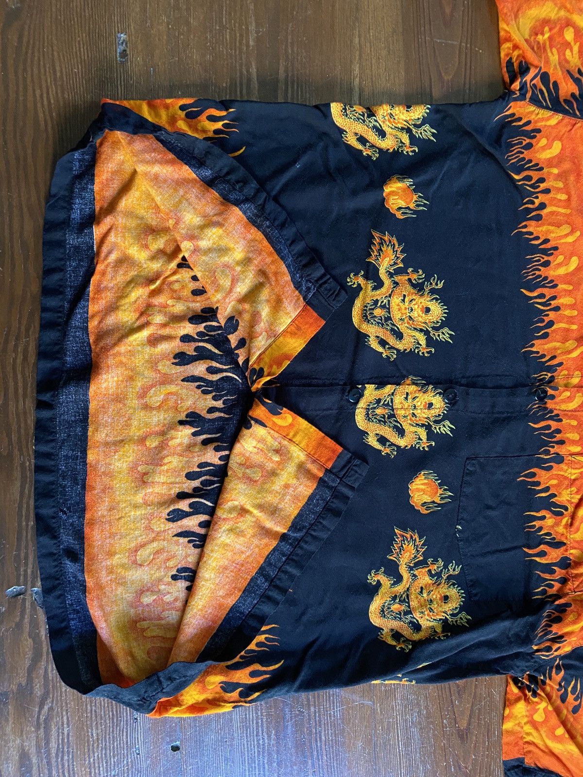 Vintage Vintage 80’s Flames Fire Dragon Japanese Style Button Up Size US L / EU 52-54 / 3 - 8 Thumbnail