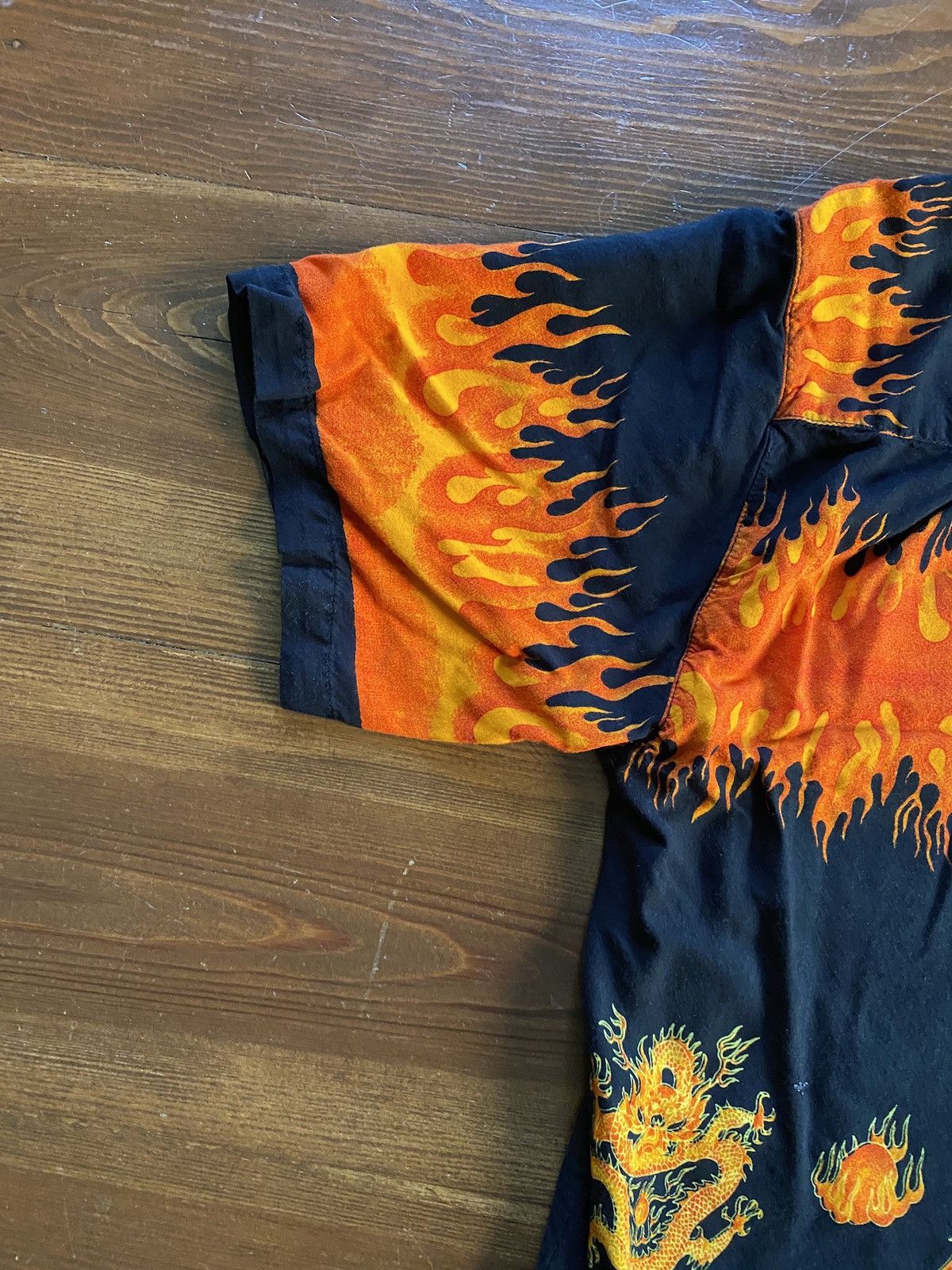 Vintage Vintage 80’s Flames Fire Dragon Japanese Style Button Up Size US L / EU 52-54 / 3 - 11 Thumbnail