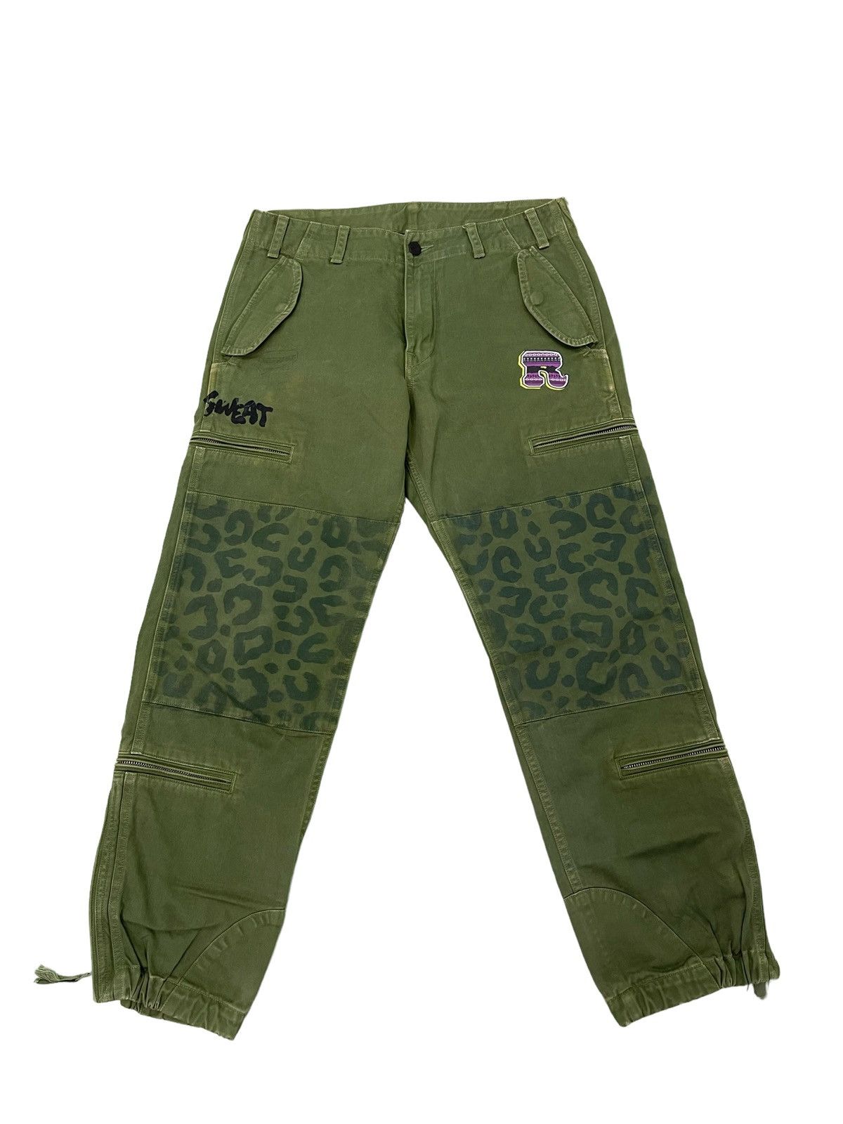 Japanese Brand Rna Inc Cargo Pant Cropped Style Panel Printed Regular 37🟦 Size US 31 - 2 Thumbnail