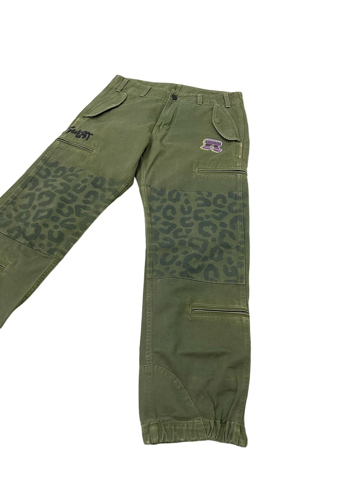 Japanese Brand Rna Inc Cargo Pant Cropped Style Panel Printed Regular 37🟦 Size US 31 - 3 Thumbnail