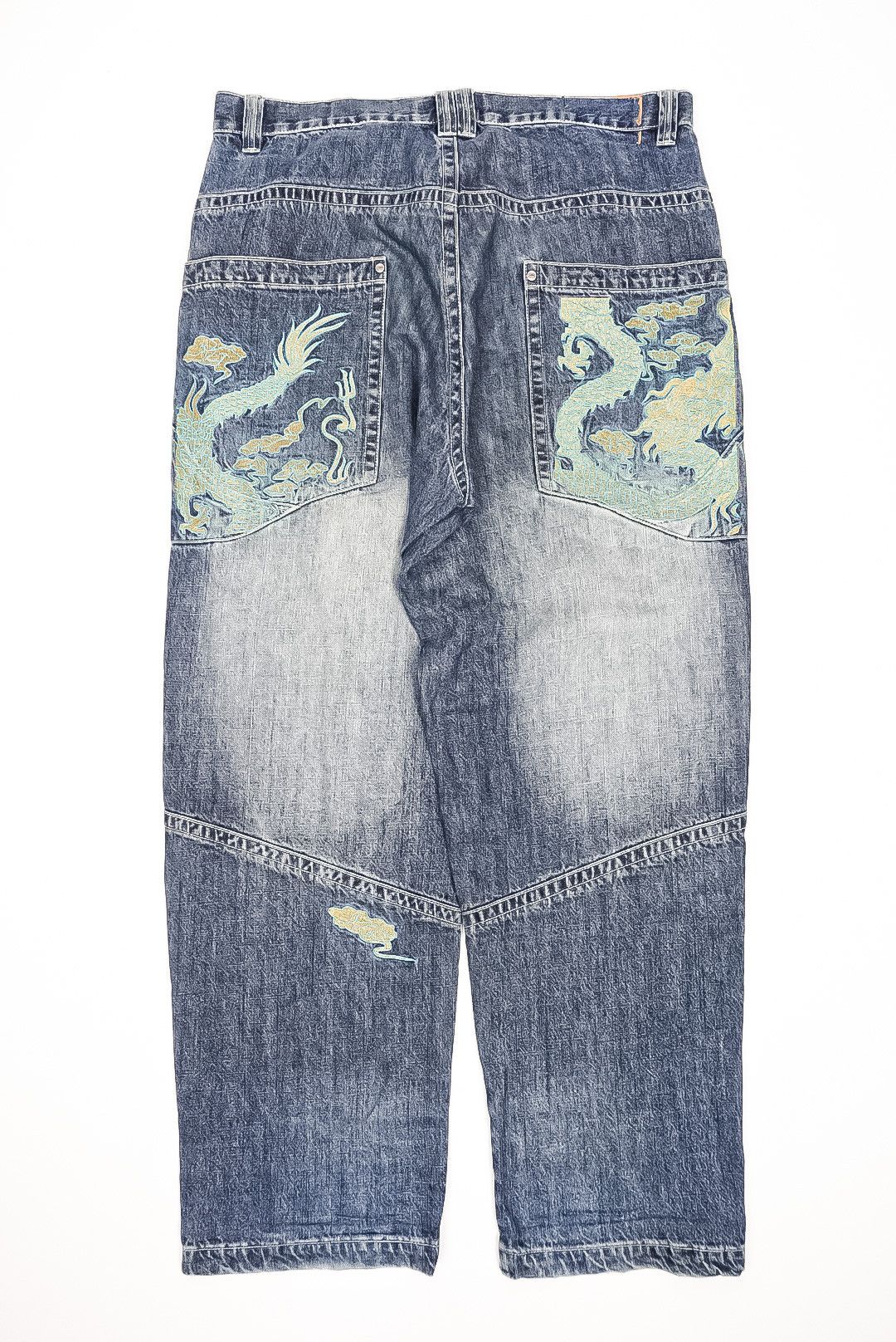 Ecko Unltd. × Marc Ecko Vintage Y2K 2000s Ecko Unltd Dragon Embroidered Jeans Size US 38 / EU 54 - 1 Thumbnail