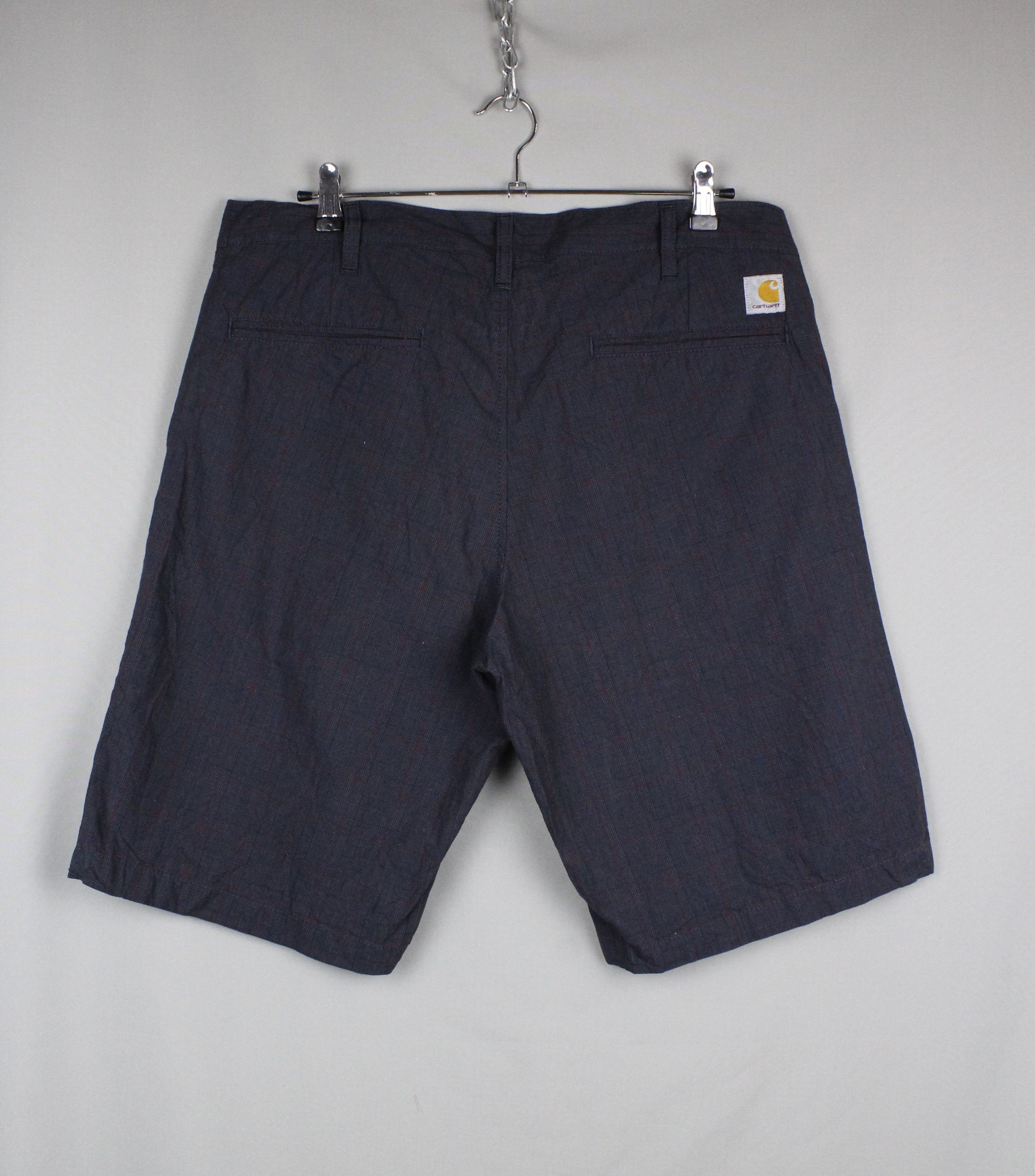 Carhartt × Carhartt Wip Carhartt Dark Navy Check Presenter Bermuda Shorts Size US 36 / EU 52 - 1 Thumbnail
