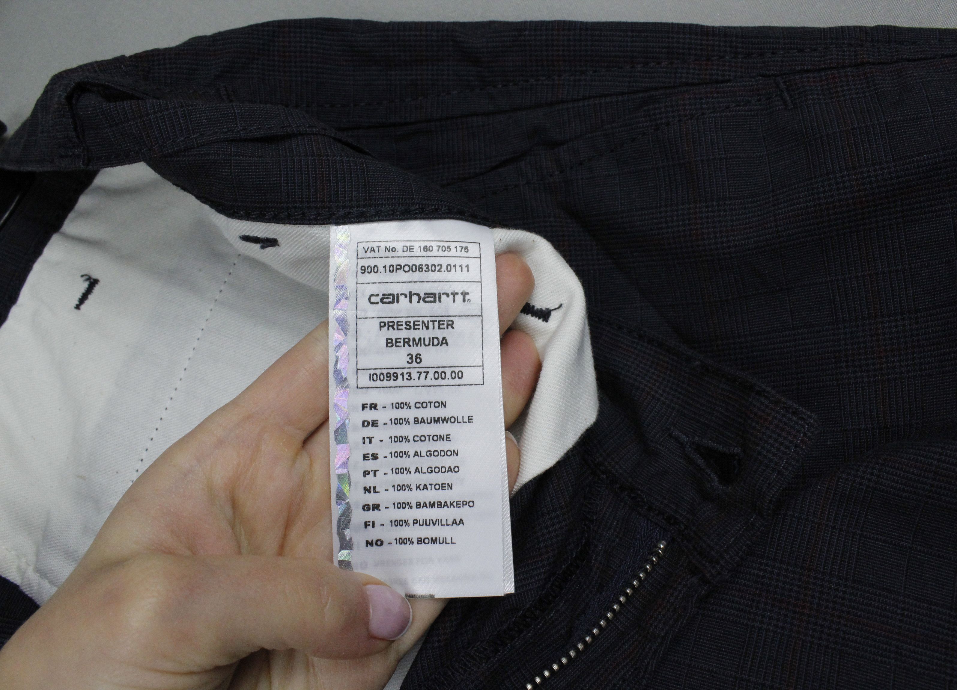 Carhartt × Carhartt Wip Carhartt Dark Navy Check Presenter Bermuda Shorts Size US 36 / EU 52 - 4 Thumbnail