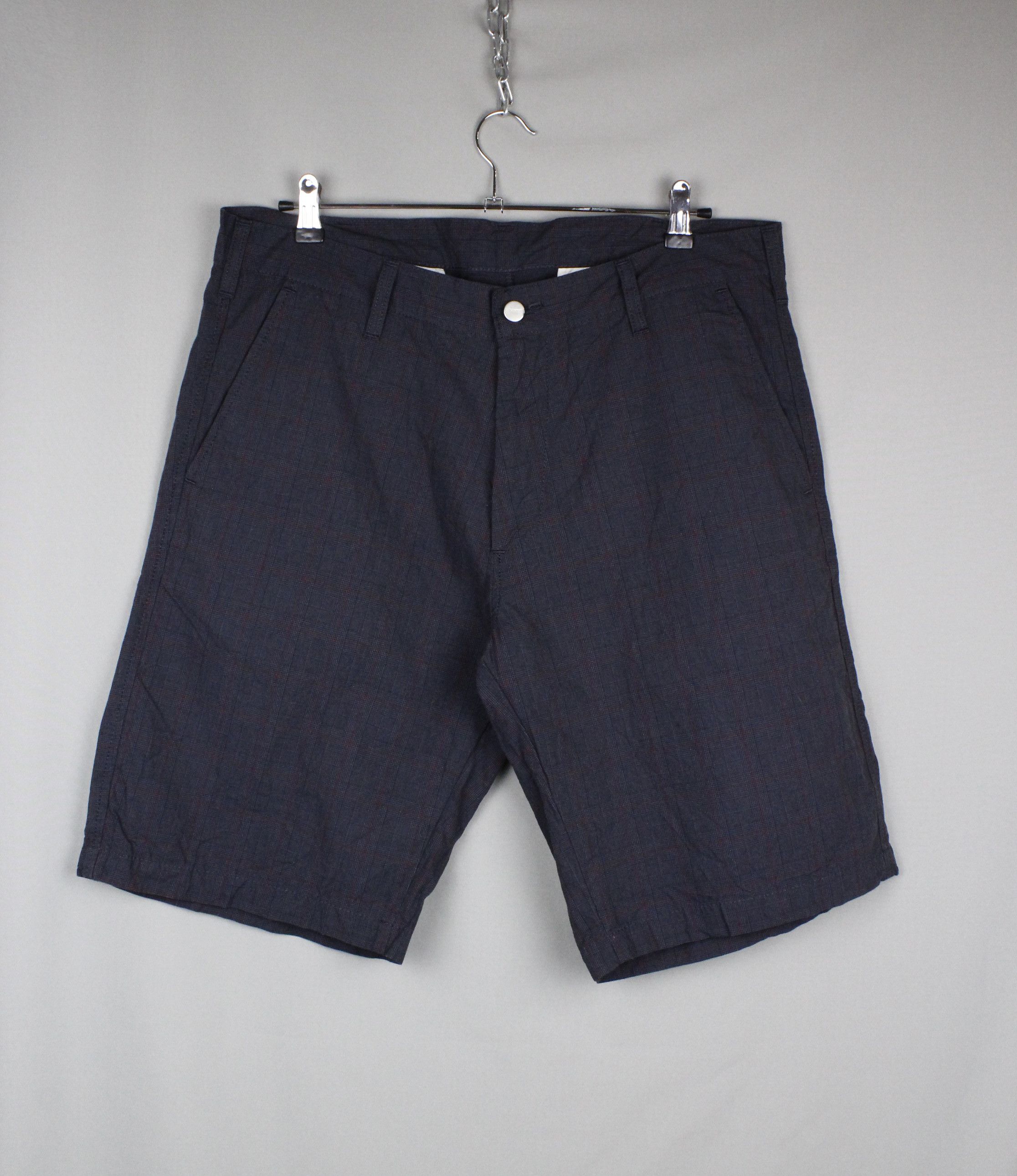 Carhartt × Carhartt Wip Carhartt Dark Navy Check Presenter Bermuda Shorts Size US 36 / EU 52 - 2 Thumbnail
