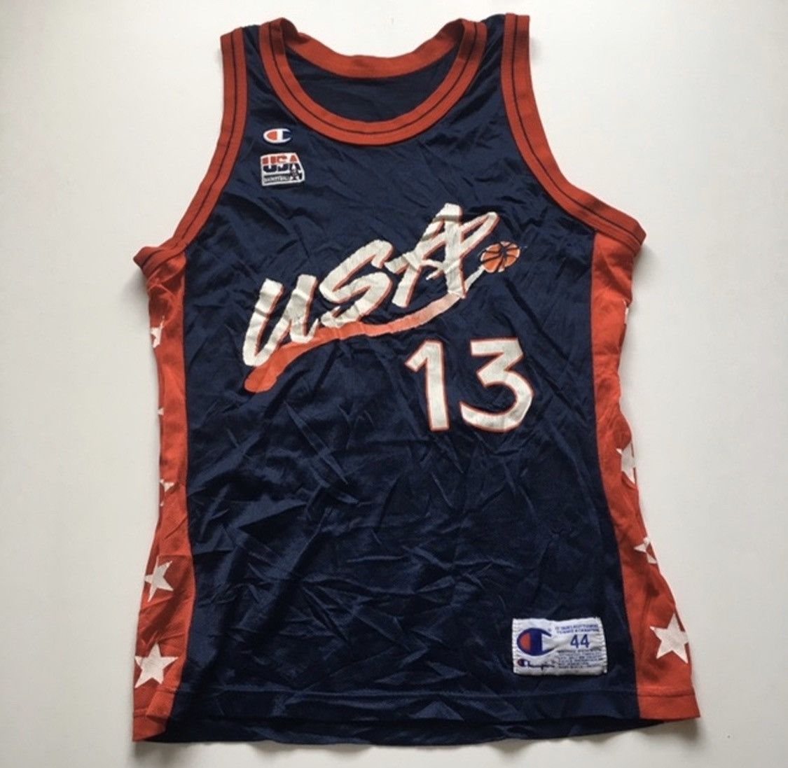 Champion Vintage 1990s USA Olympics O'Neal Champion Basketball Jersey Size US L / EU 52-54 / 3 - 1 Thumbnail