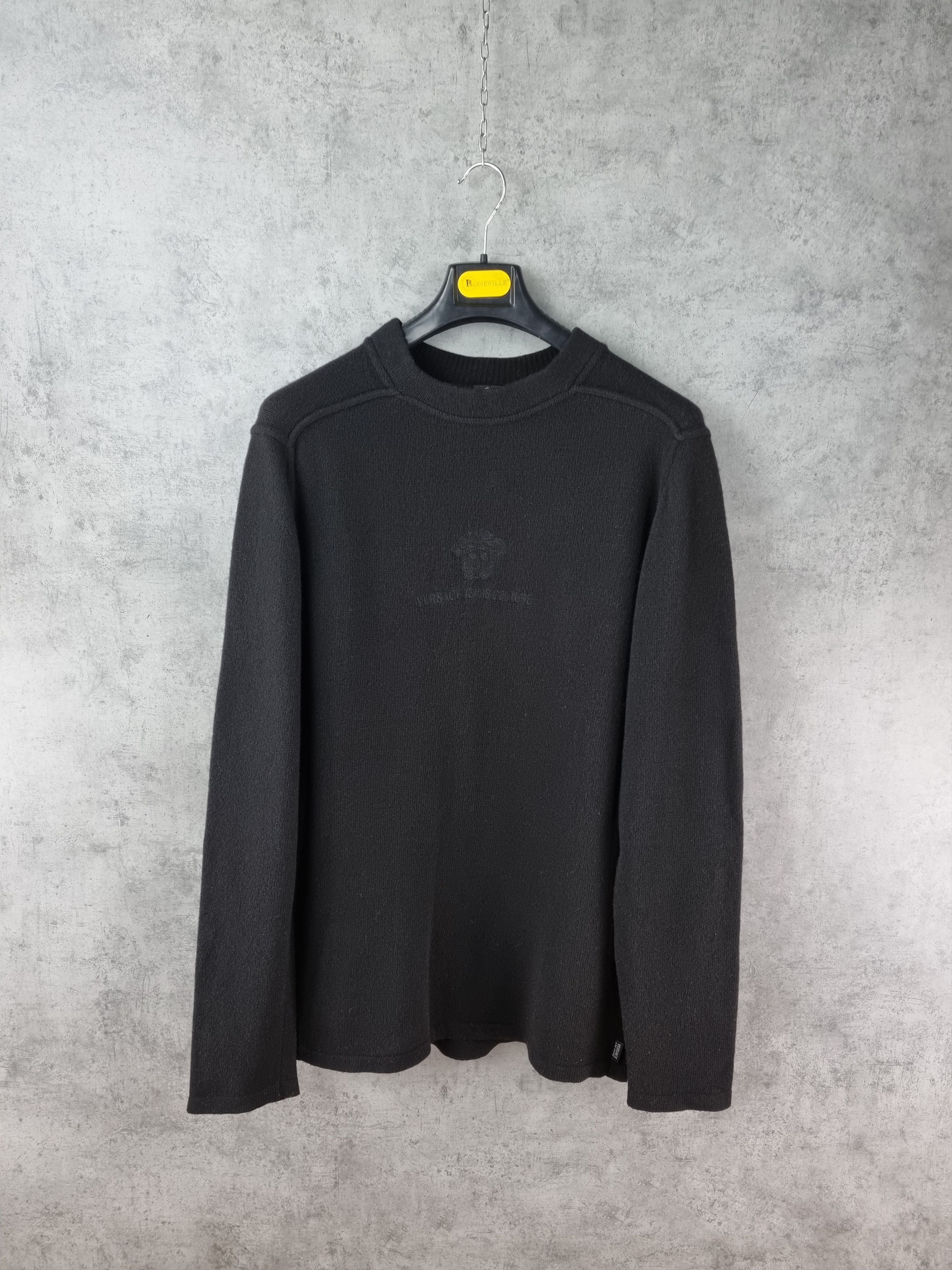 Versace × Versace Jeans Couture × Vintage Rare VERSACE Medusa Logo Wool Sweater Size US XL / EU 56 / 4 - 3 Thumbnail