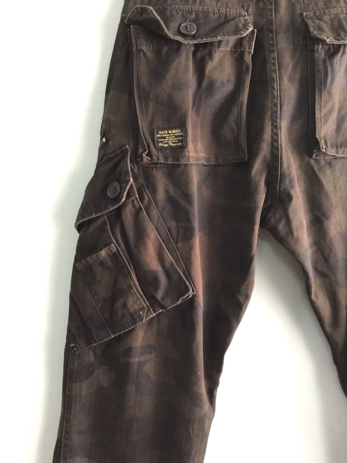 Japanese Brand Back Number Camo 6 Pocket Style Pants Size US 33 - 12 Thumbnail
