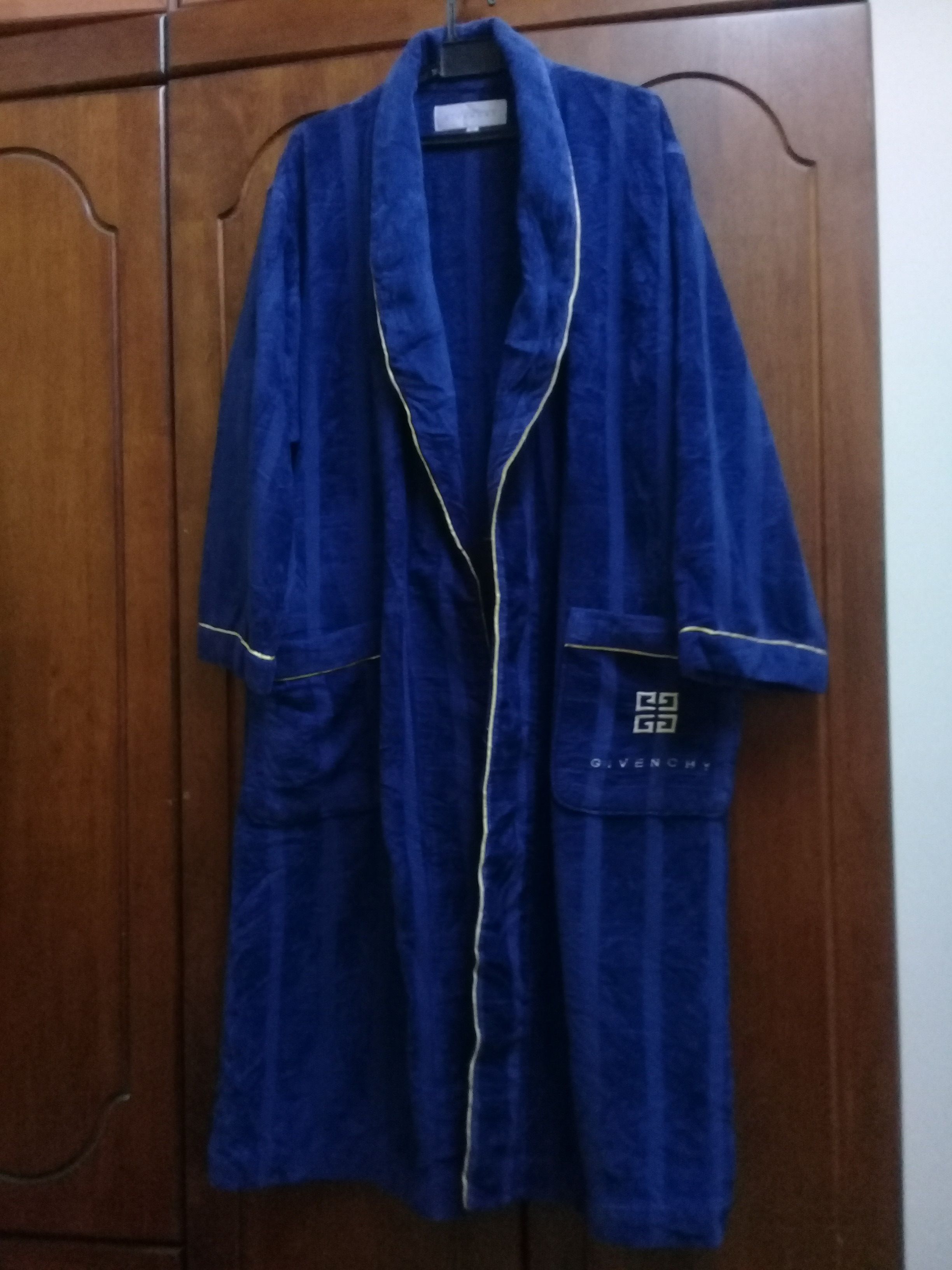 Pre-owned Givenchy Luxury Blue & Gold Robe In Navy Blue