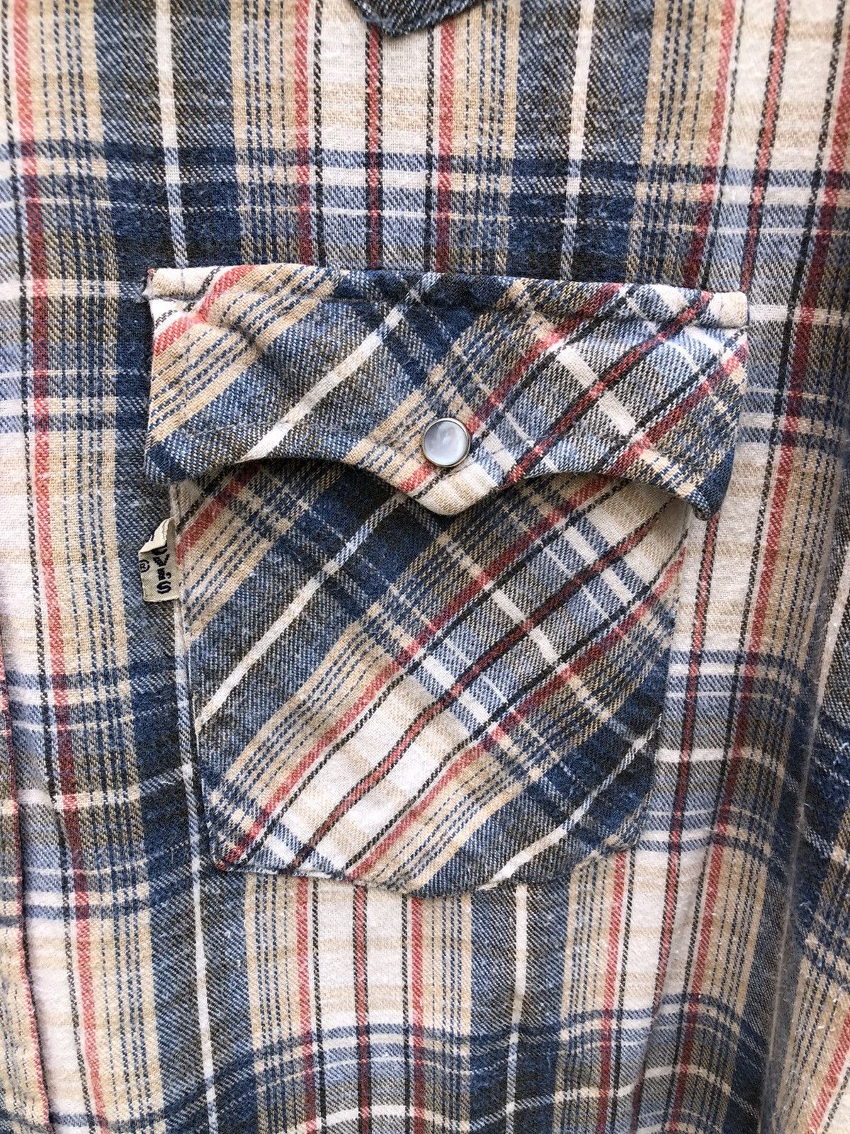 Levi's Vintage 80's Levis White Tab Flannels Shirts Size US L / EU 52-54 / 3 - 7 Thumbnail