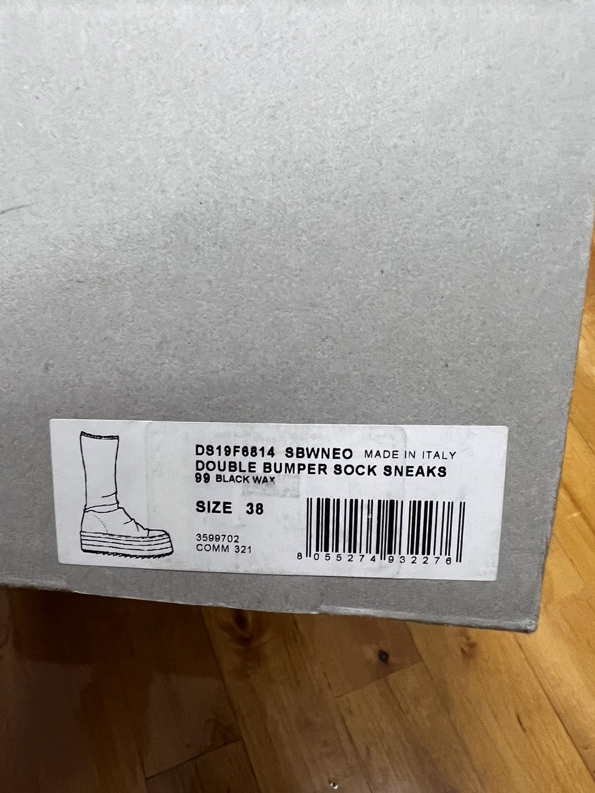 Rick Owens Drkshdw Rick owens drkshdw waxed double bumper sock sneakers sz38 Size US 8 / IT 38 - 11 Thumbnail