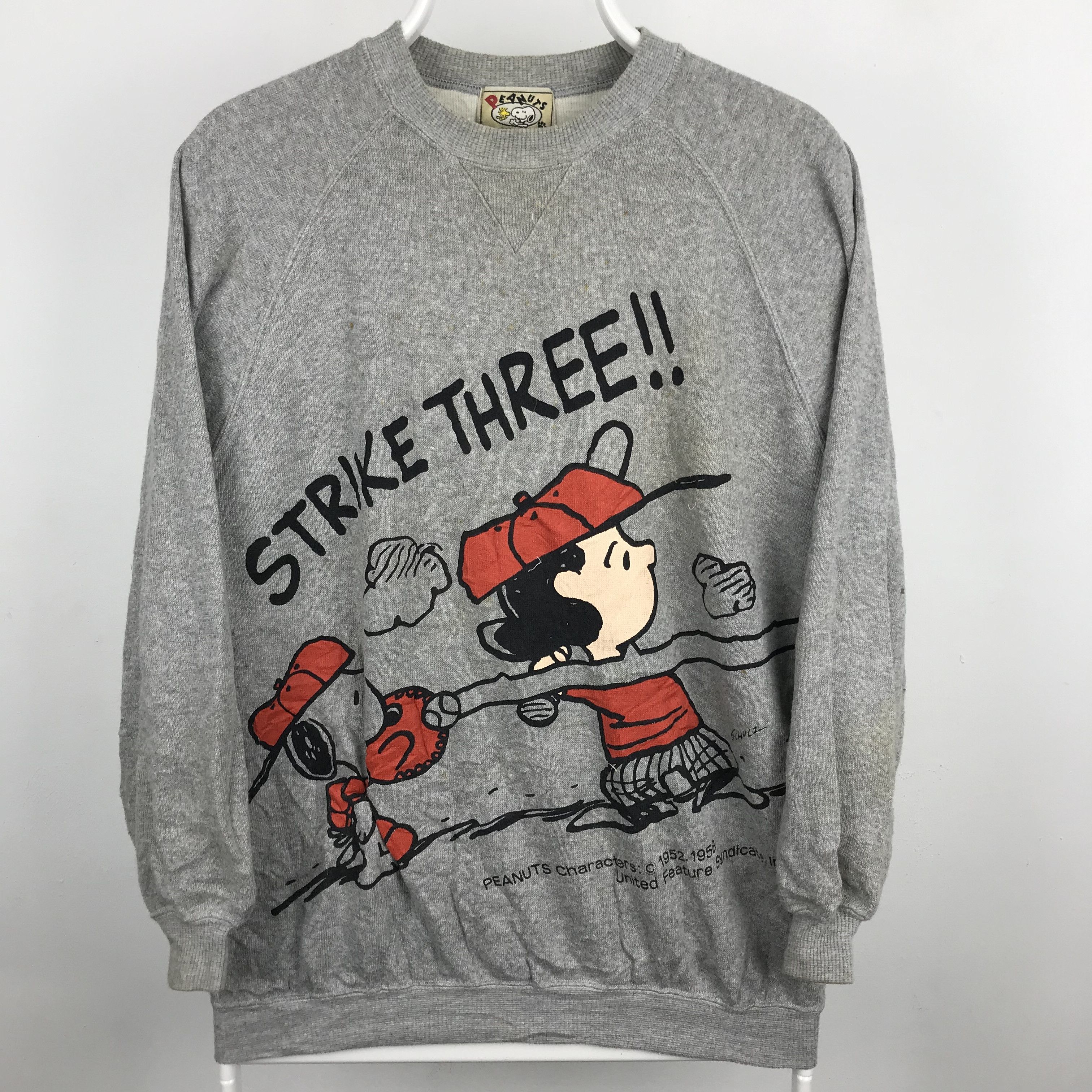 Peanuts × Vintage Z201 VTG PEANUTS STRIKE BASEBALL SWEATSHIRTS 'OFF WHITE' Size US M / EU 48-50 / 2 - 1 Thumbnail