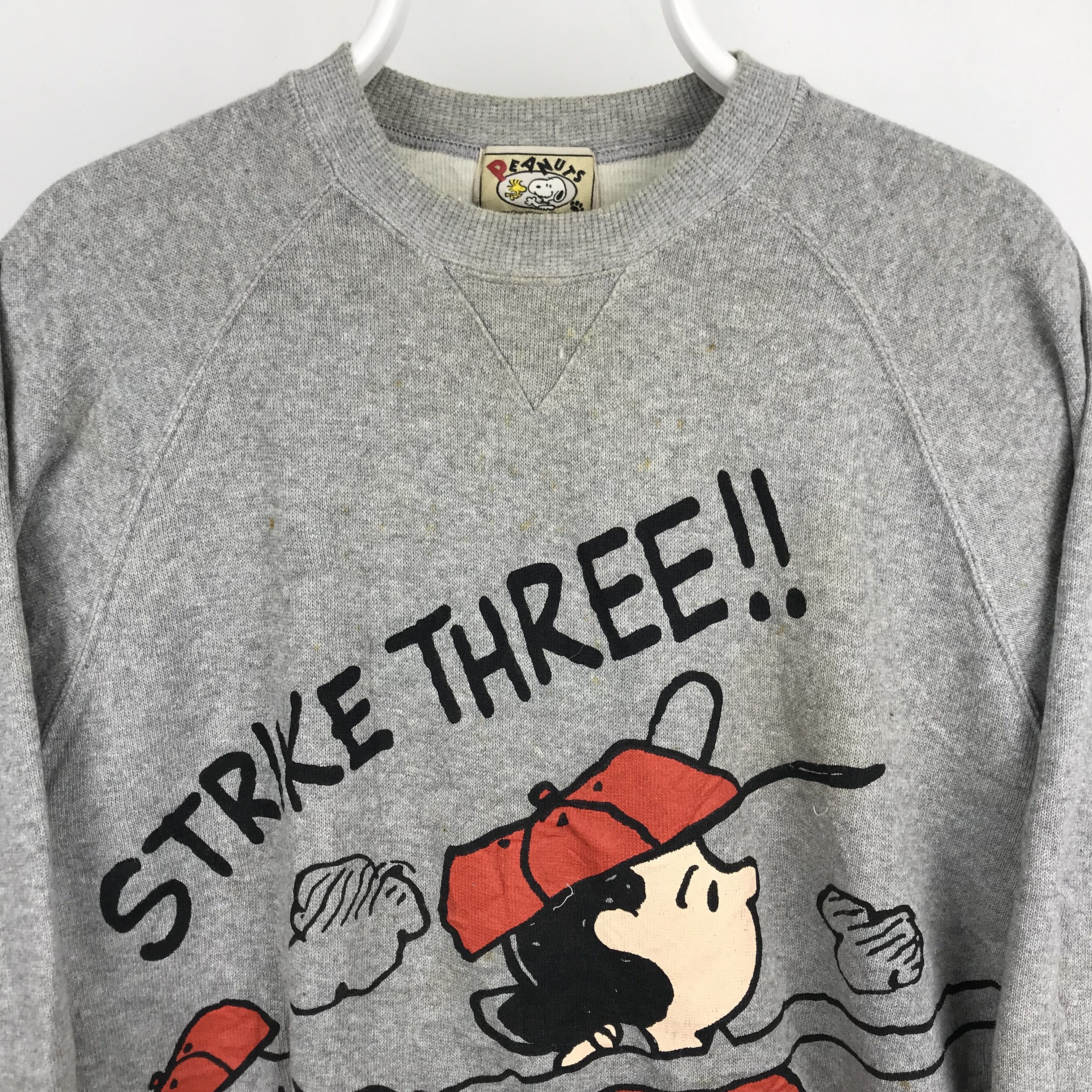 Peanuts × Vintage Z201 VTG PEANUTS STRIKE BASEBALL SWEATSHIRTS 'OFF WHITE' Size US M / EU 48-50 / 2 - 2 Thumbnail