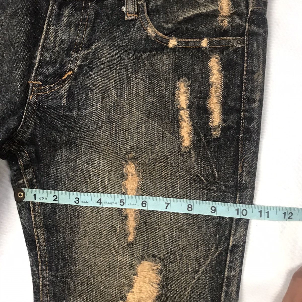 Japanese Brand K.U.I japan distressed denim punk ripped style Size US 29 - 19 Thumbnail