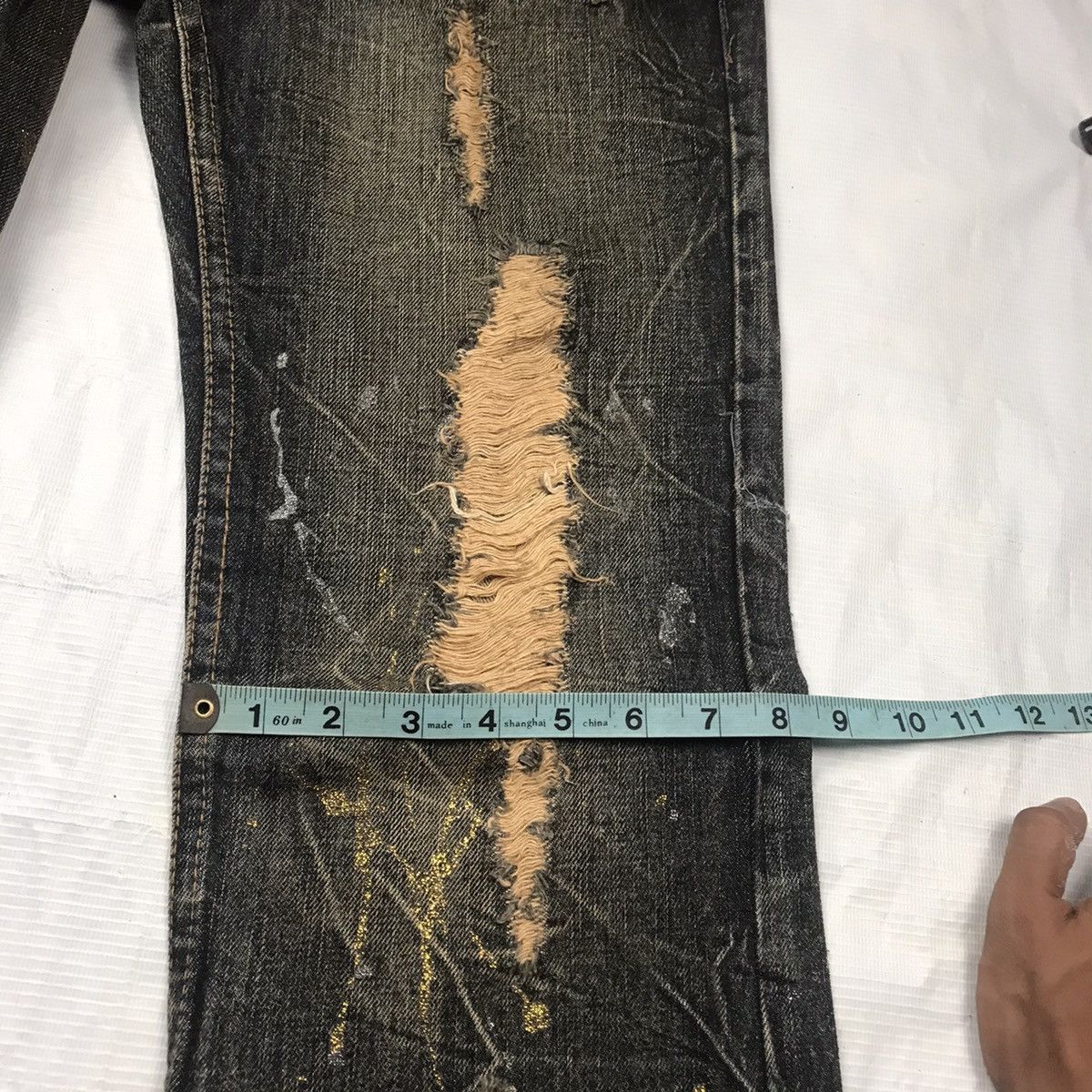 Japanese Brand K.U.I japan distressed denim punk ripped style Size US 29 - 18 Thumbnail