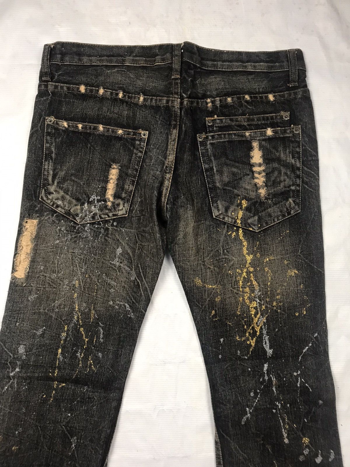 Japanese Brand K.U.I japan distressed denim punk ripped style Size US 29 - 11 Thumbnail