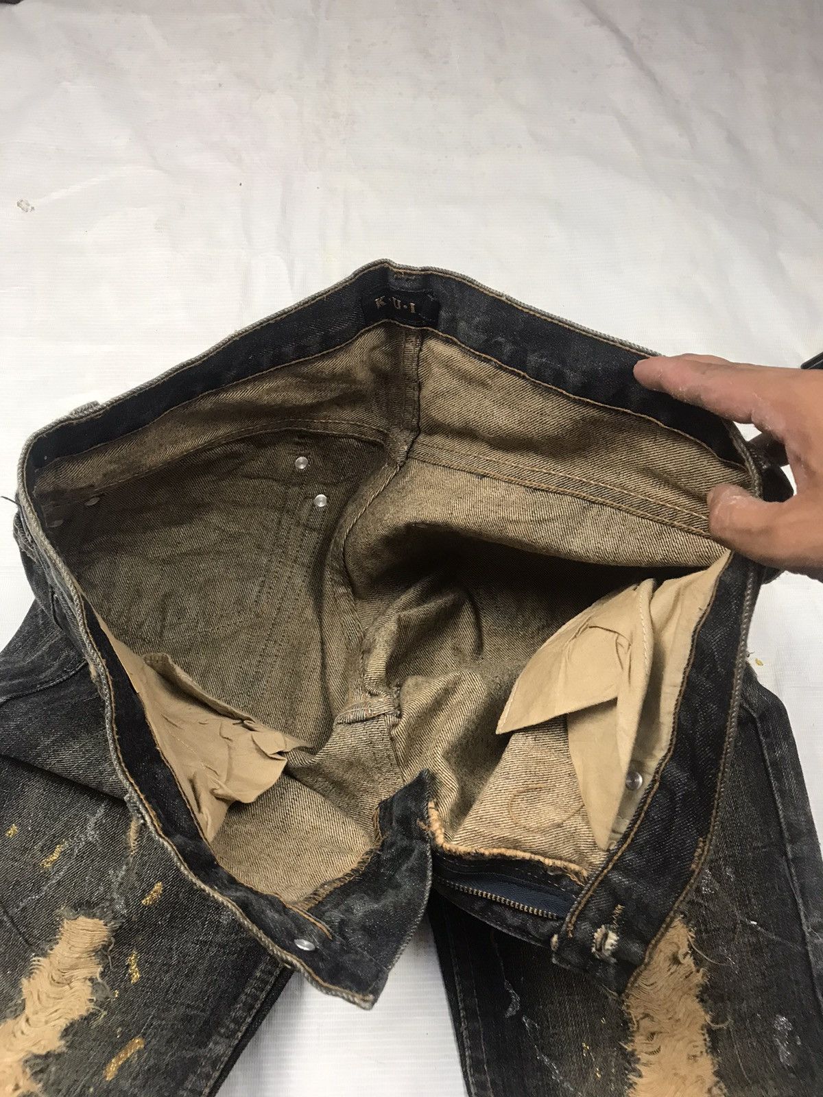 Japanese Brand K.U.I japan distressed denim punk ripped style Size US 29 - 8 Thumbnail