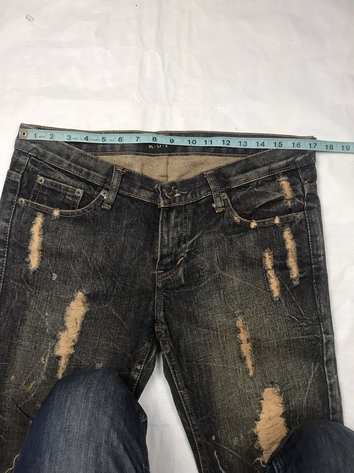 Japanese Brand K.U.I japan distressed denim punk ripped style Size US 29 - 14 Thumbnail