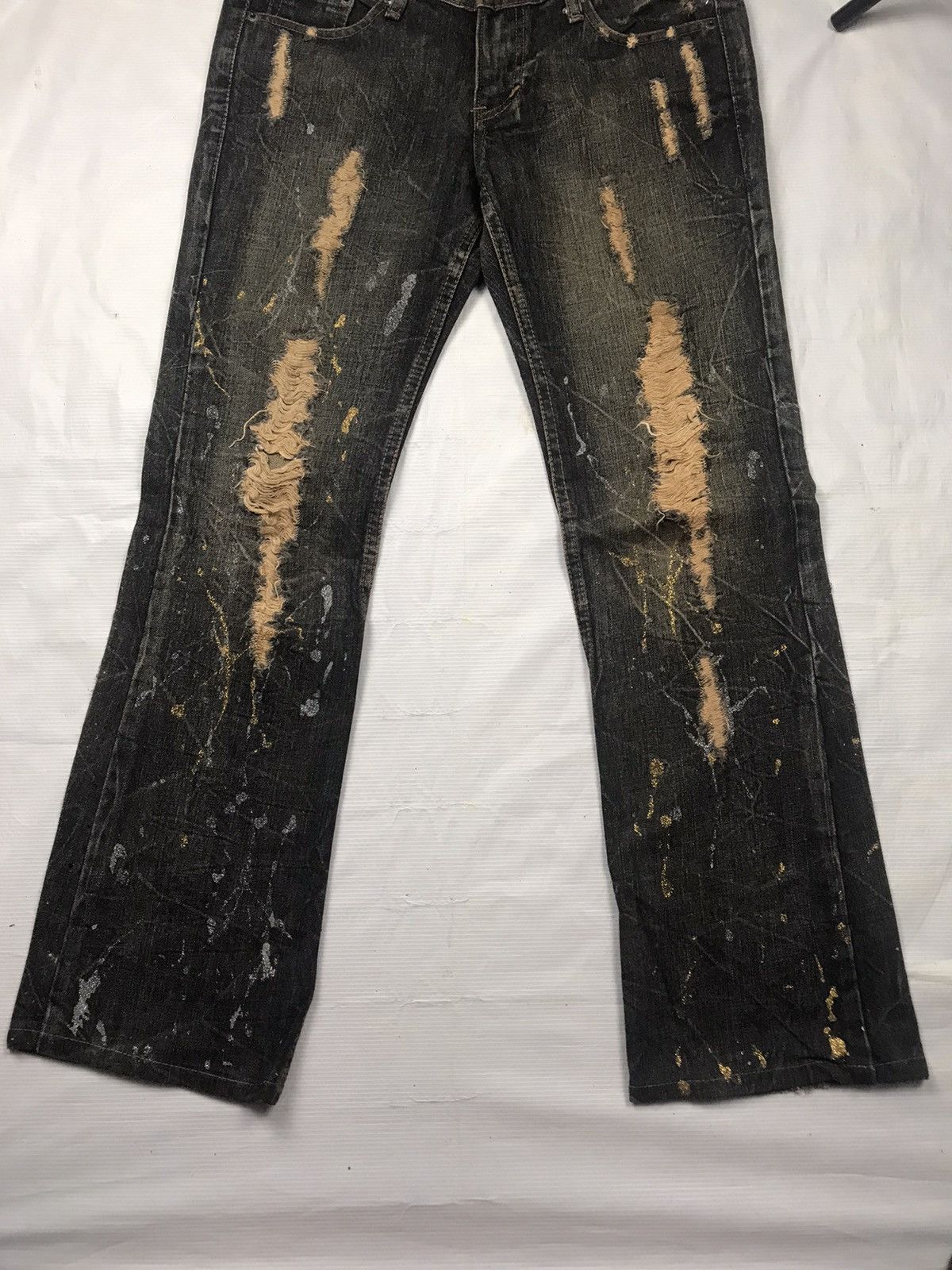 Japanese Brand K.U.I japan distressed denim punk ripped style Size US 29 - 4 Thumbnail