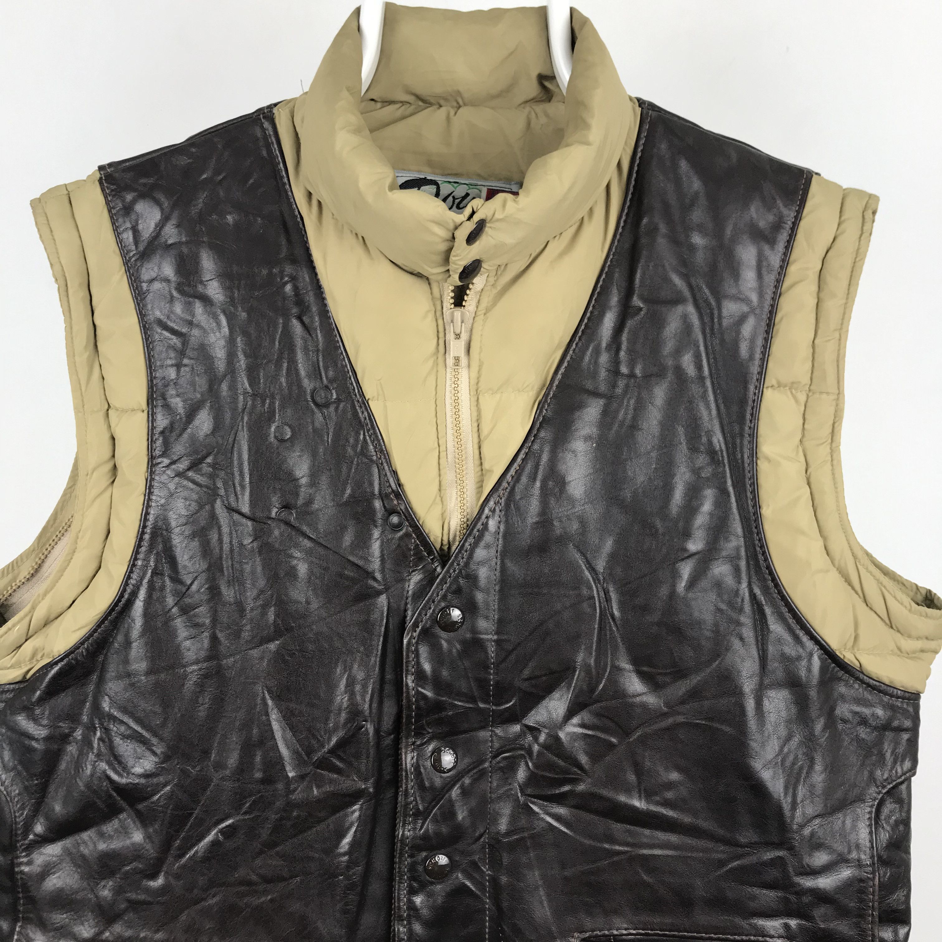 Schott Z237 SCHOTT LEATHER DOWN VEST JACKET Size US M / EU 48-50 / 2 - 2 Thumbnail