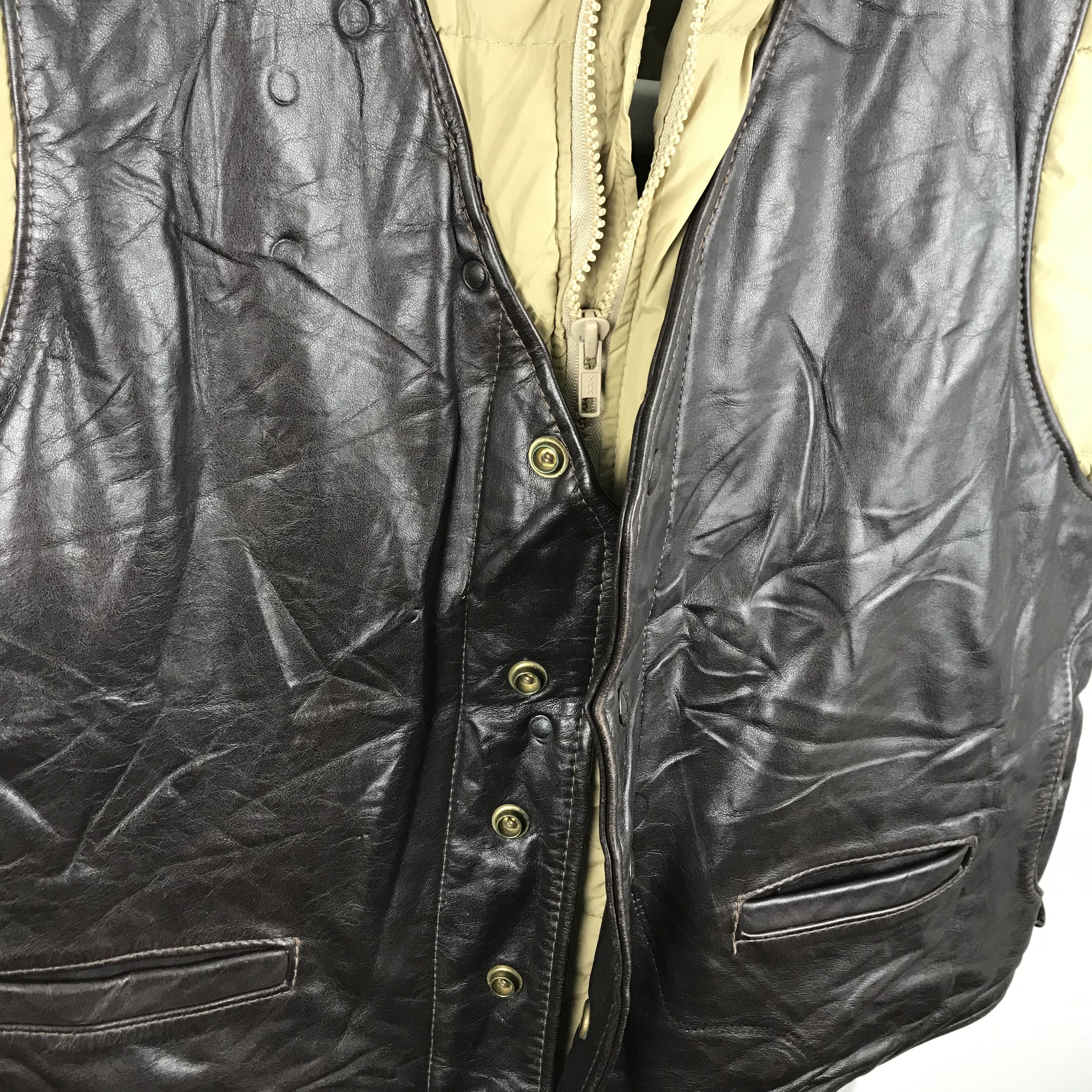 Schott Z237 SCHOTT LEATHER DOWN VEST JACKET Size US M / EU 48-50 / 2 - 5 Thumbnail
