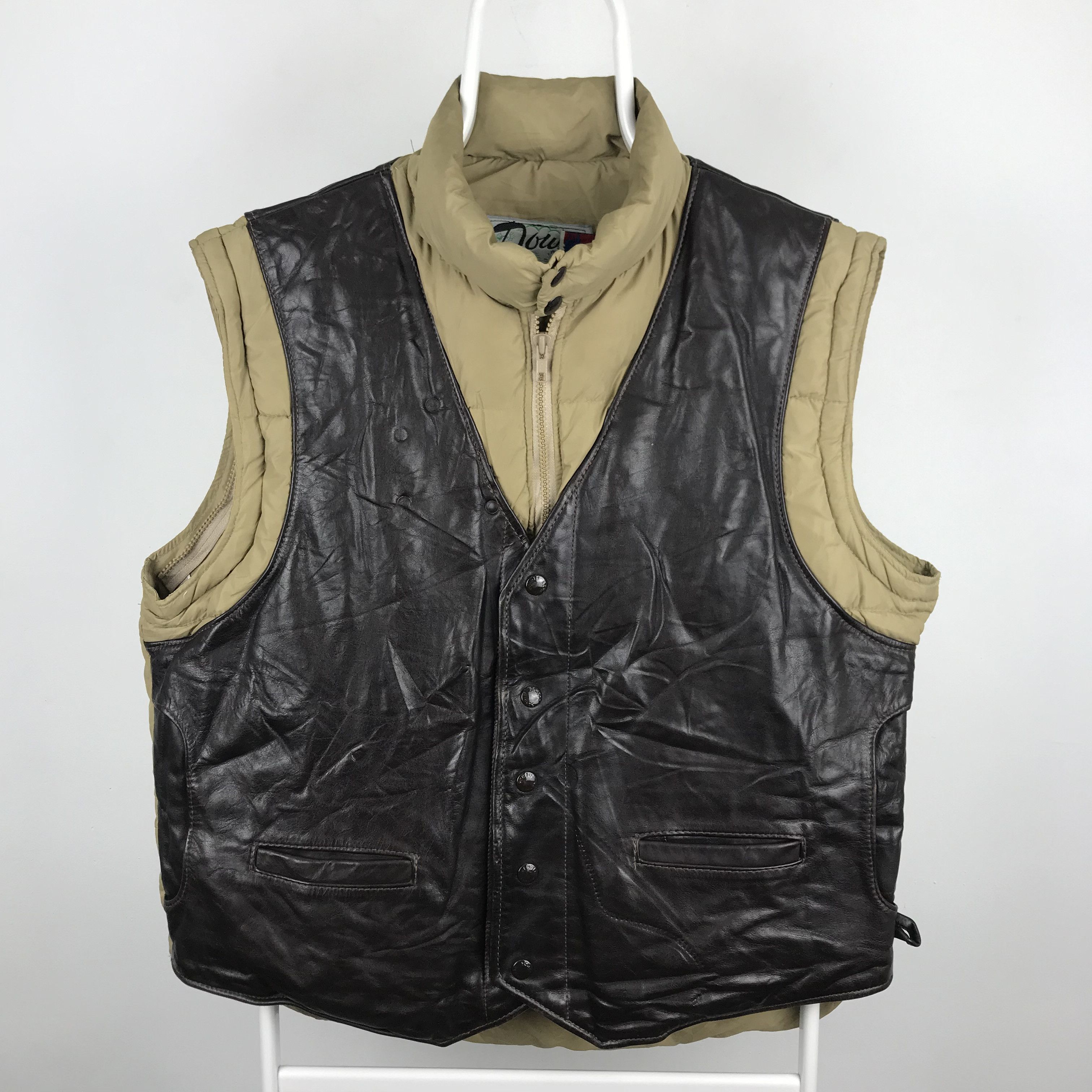 Schott Z237 SCHOTT LEATHER DOWN VEST JACKET | Grailed
