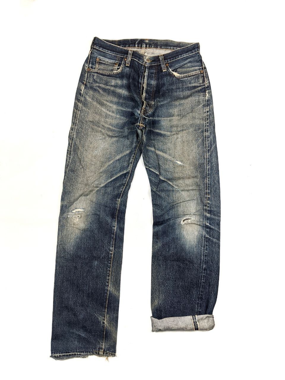 image of Studio D'artisan Sd-101 Selvedge Distressed Denim in Denim Blue, Men's (Size 32)