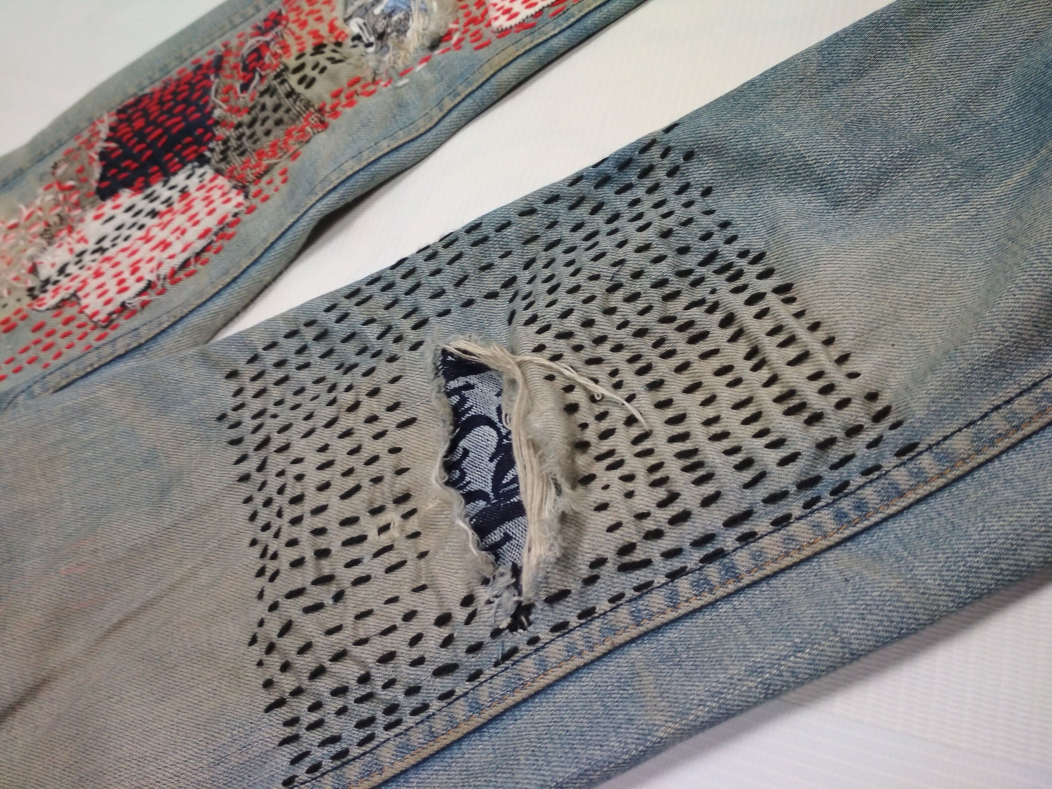 Levi's sashiko boro on vtg LEVI'S orange tabJ22 Kapital inspired Size US 30 / EU 46 - 25 Thumbnail