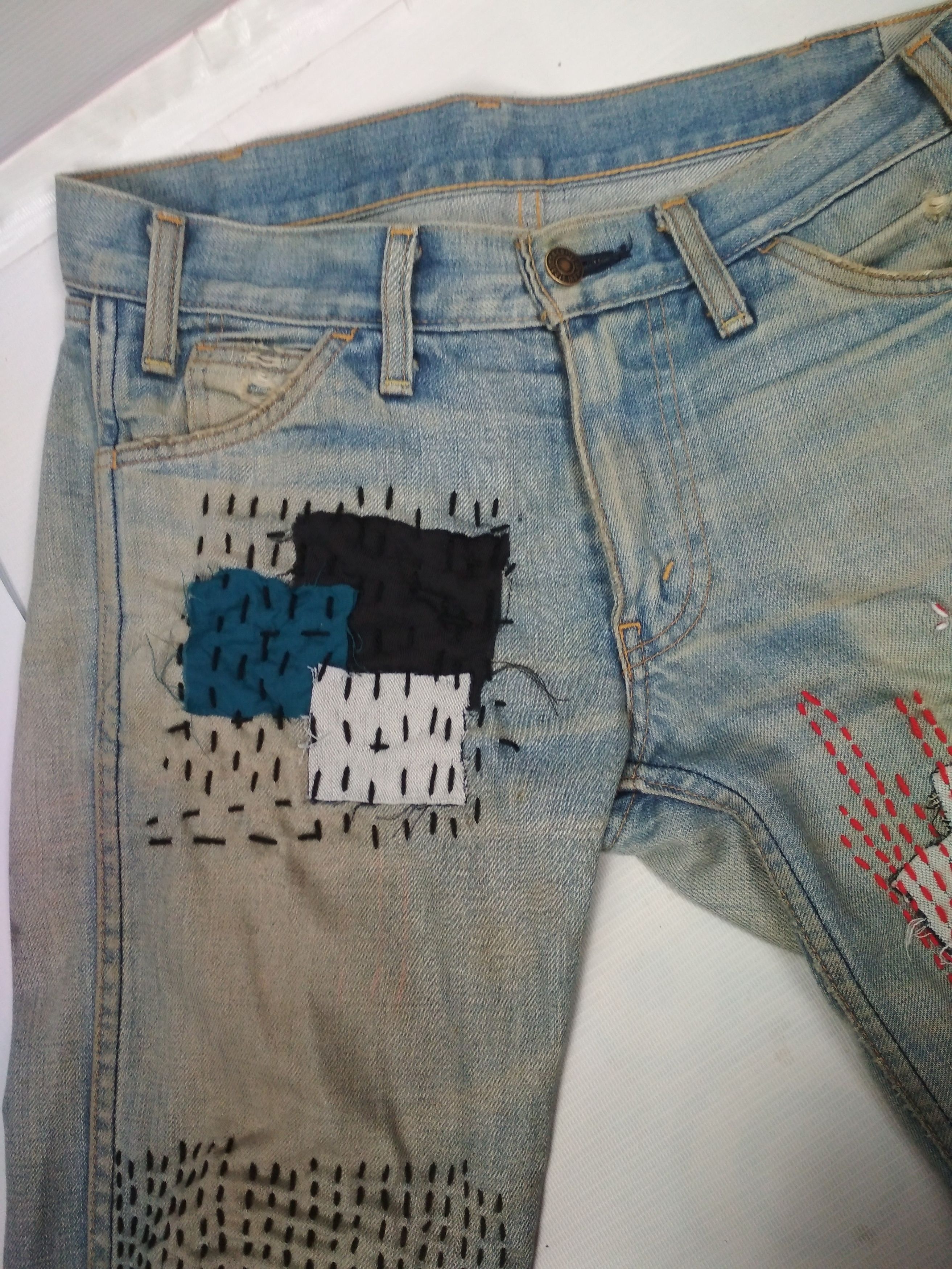 Levi's sashiko boro on vtg LEVI'S orange tabJ22 Kapital inspired Size US 30 / EU 46 - 5 Thumbnail