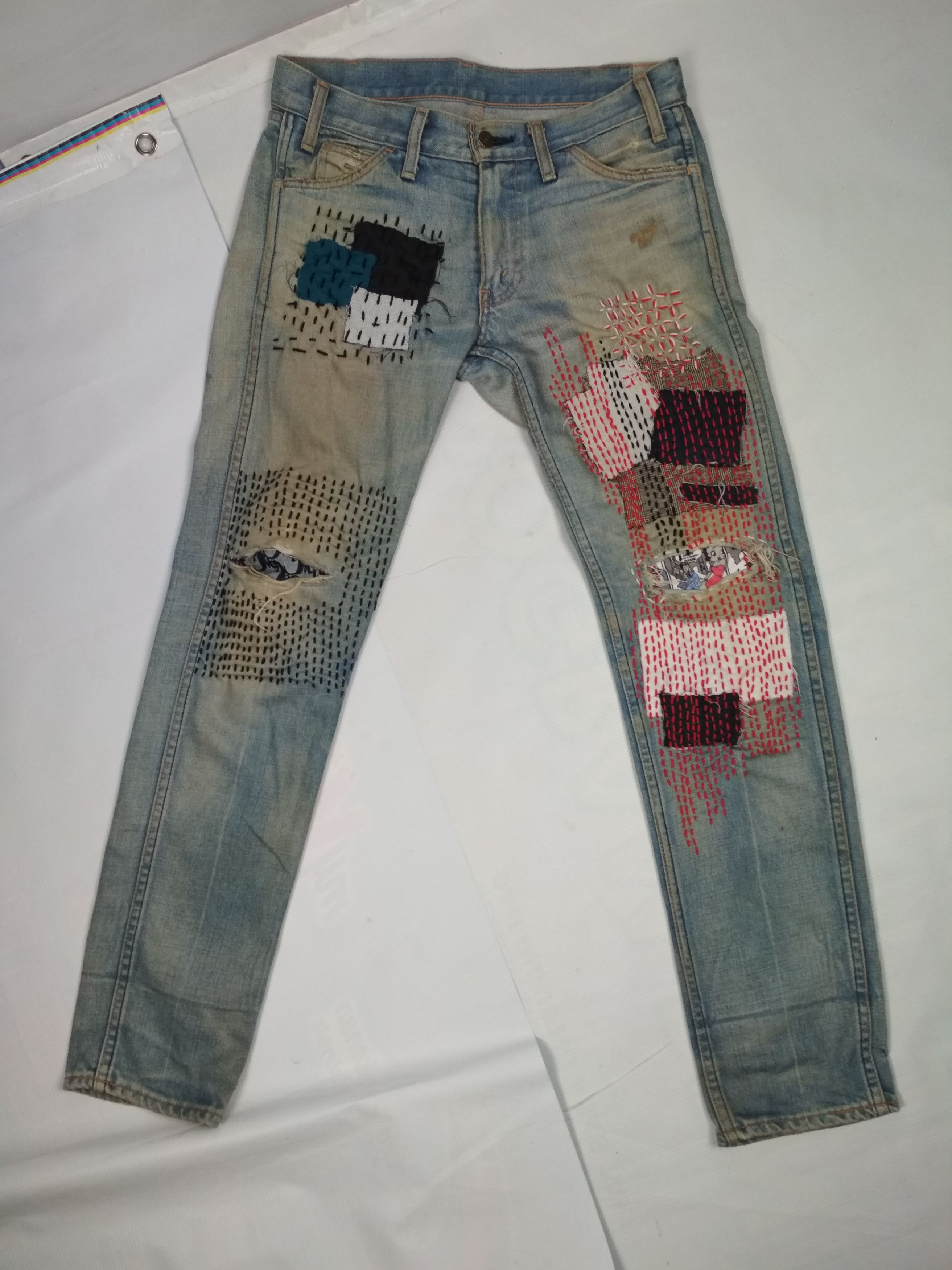 Levi's sashiko boro on vtg LEVI'S orange tabJ22 Kapital inspired Size US 30 / EU 46 - 4 Thumbnail