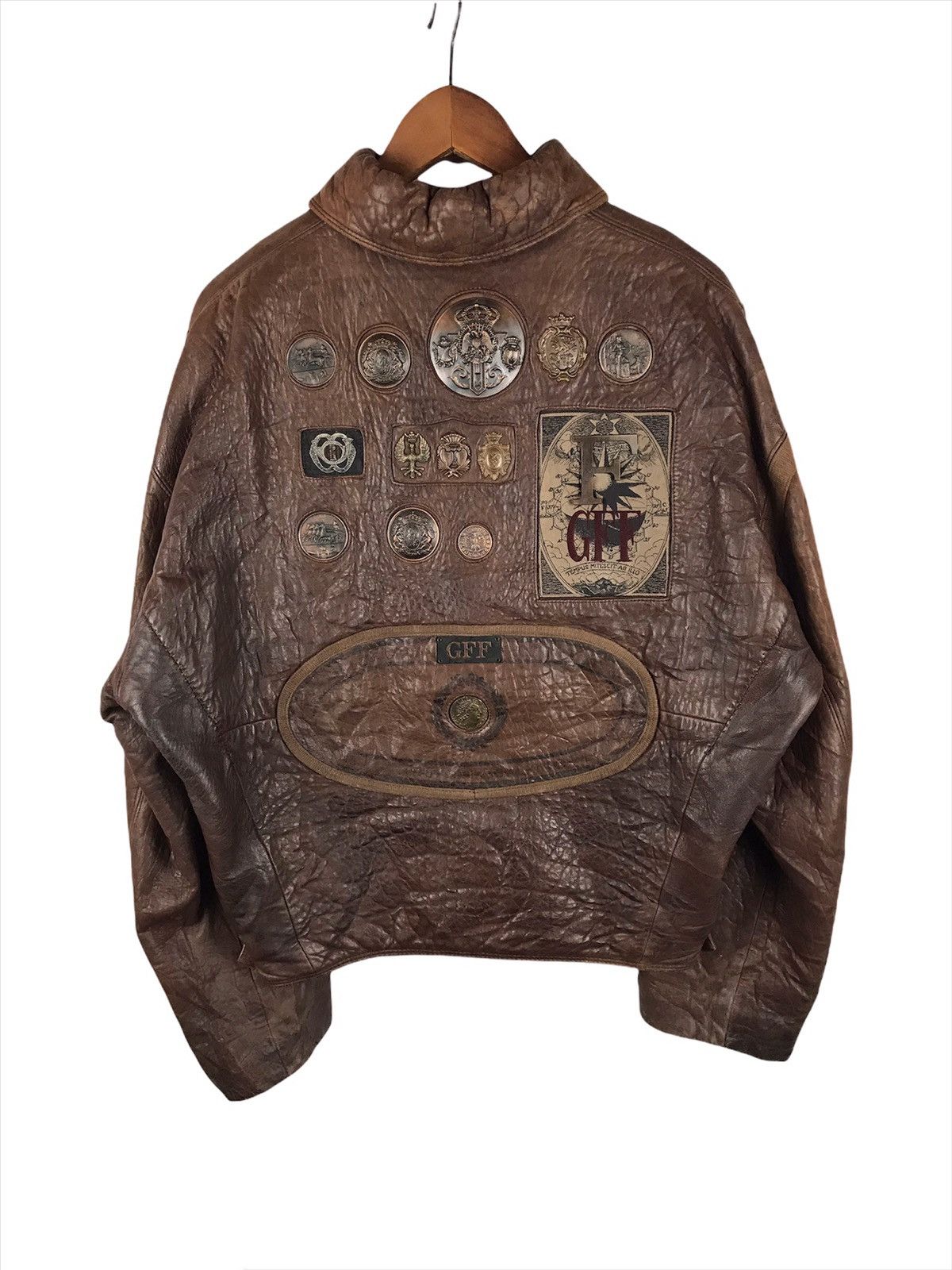 Gianfranco Ferre × Vintage Metal patch GFF Gianfranco Ferre vintage leather jacket Size US M / EU 48-50 / 2 - 1 Thumbnail