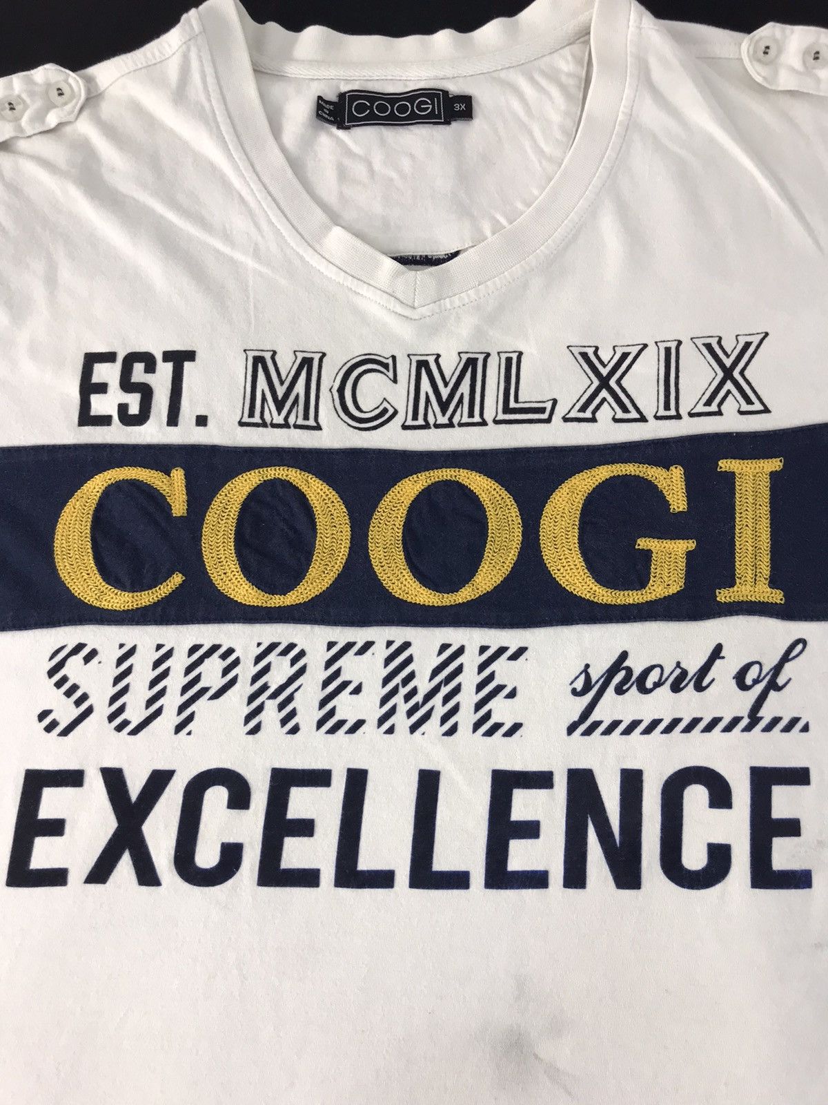 Coogi × Vintage Coogi Supreme Sport Of Exellence Spell Out Big Size Tee Size US XXL / EU 58 / 5 - 4 Thumbnail