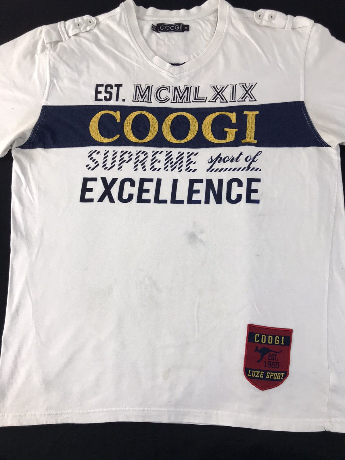 Coogi × Vintage Coogi Supreme Sport Of Exellence Spell Out Big Size Tee Size US XXL / EU 58 / 5 - 3 Thumbnail