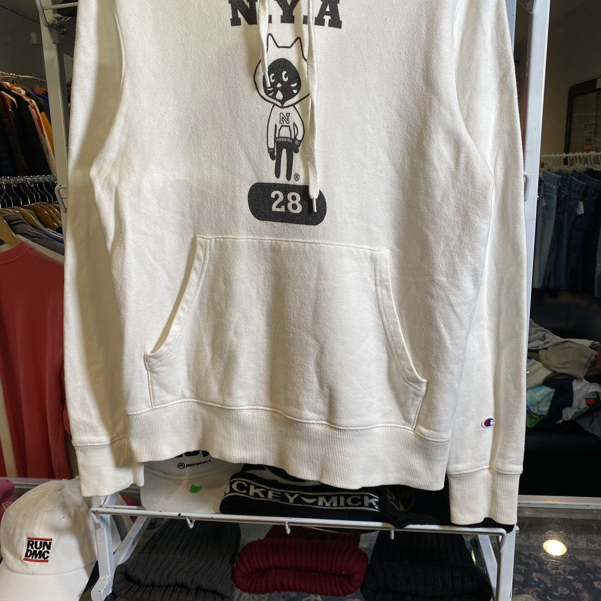 Champion × Ne-Net Ne-net x champion washed white logo hoodie Size US M / EU 48-50 / 2 - 4 Thumbnail