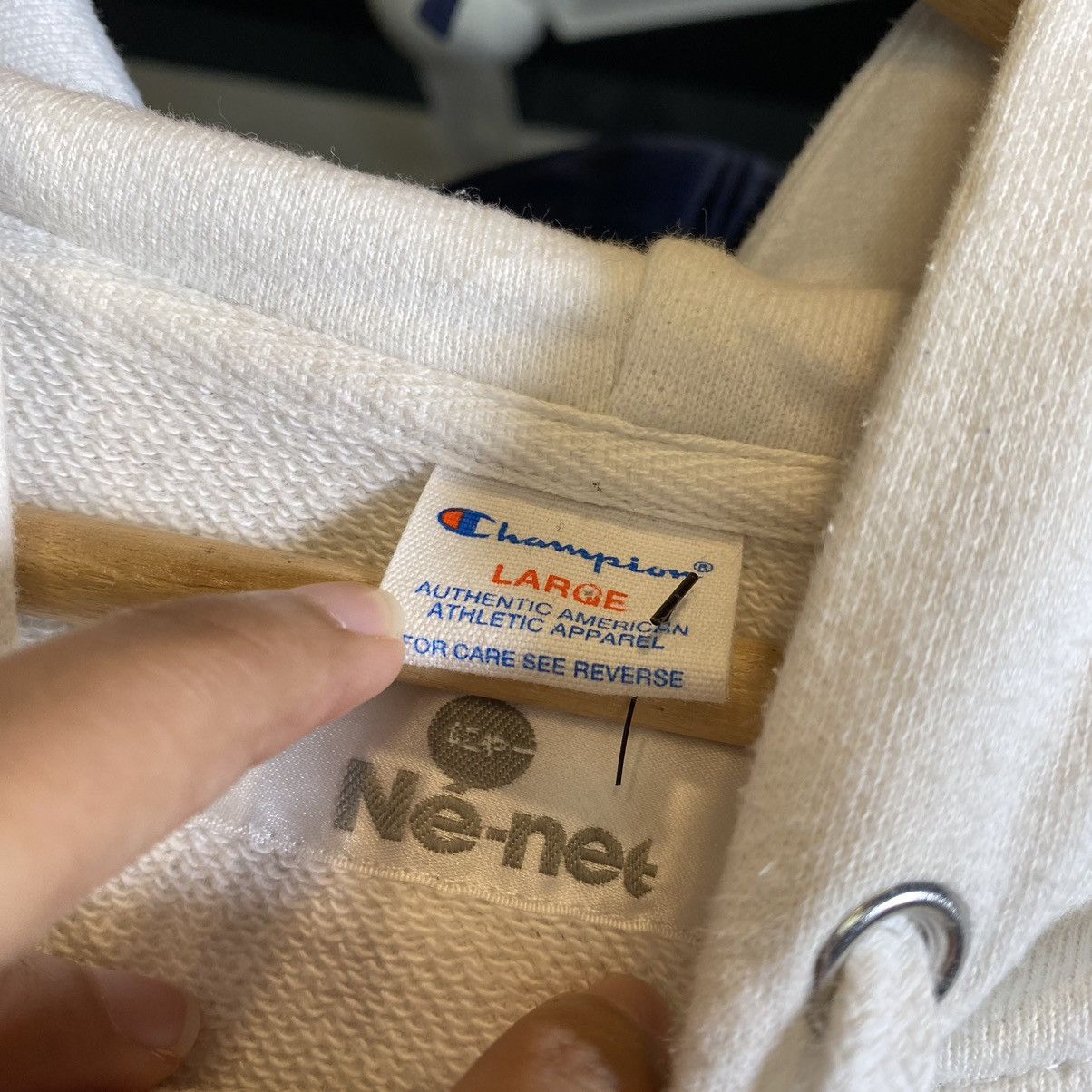 Champion × Ne-Net Ne-net x champion washed white logo hoodie Size US M / EU 48-50 / 2 - 7 Thumbnail